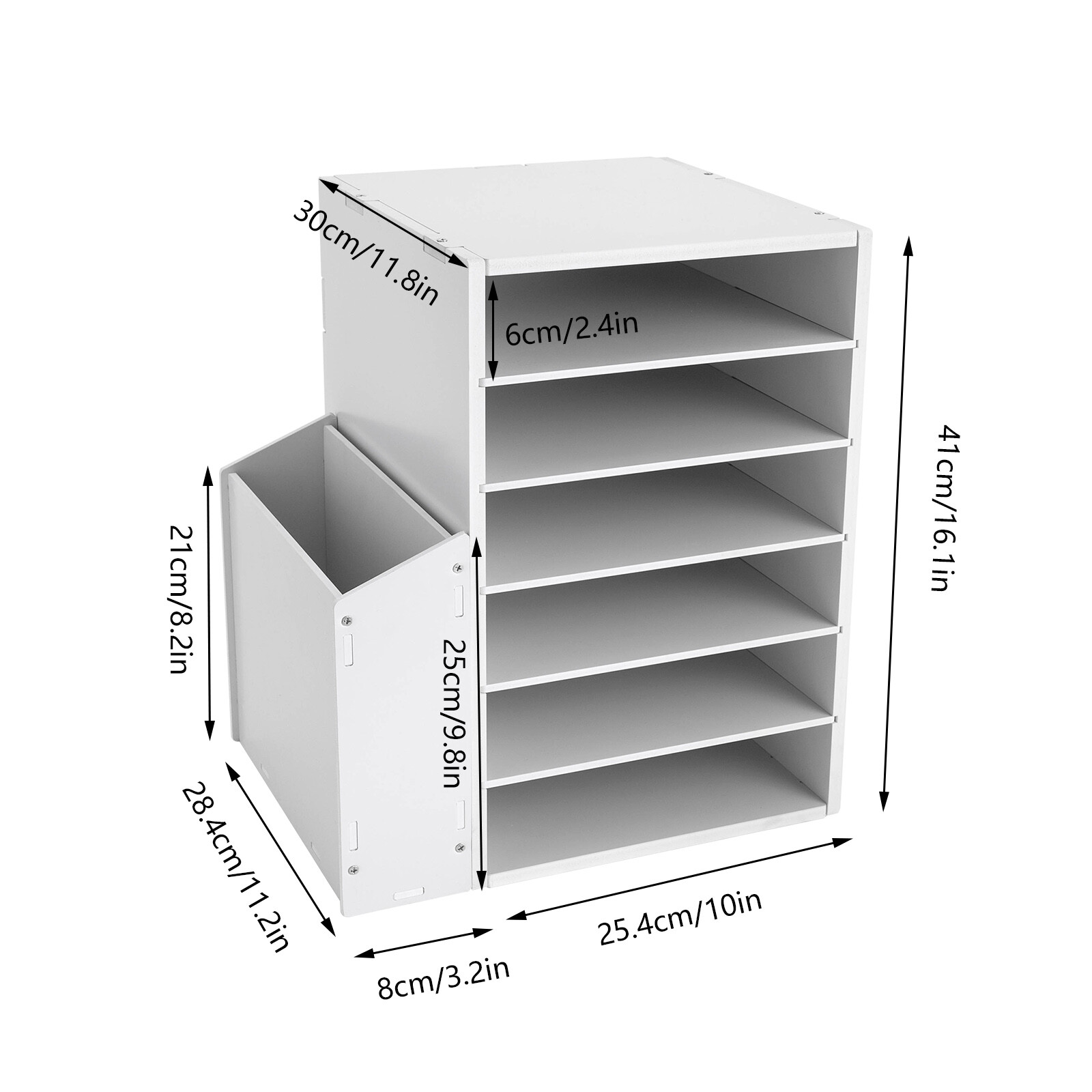 File Organizer PVC Board Letter Desktop Document Folder Office Tray Holder 6Tier
