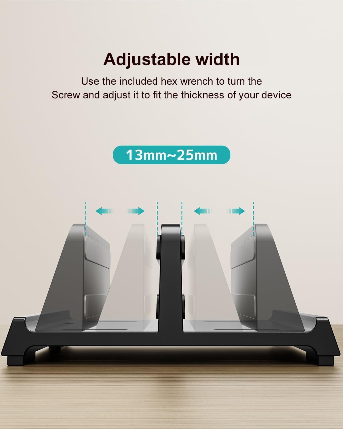 DC DREWCHAN Vertical Laptop Stand for Desk, Dual Slots Plastic Black
