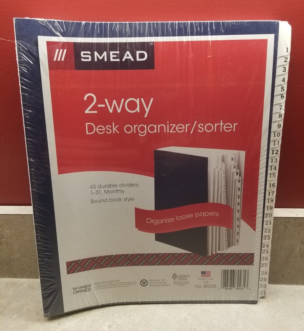 New SMEAD Expandable Office Desk File Sorter Alphabetic A-Z Monthly Desk