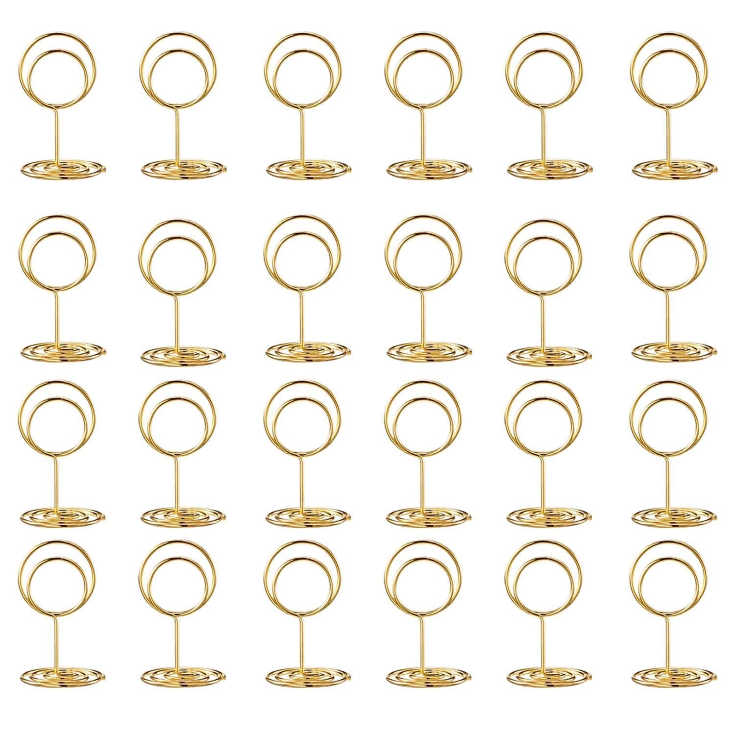 Toncoo 24 Pcs Premium Mini Table Number Holders and 24 Place 2 inch, Gold
