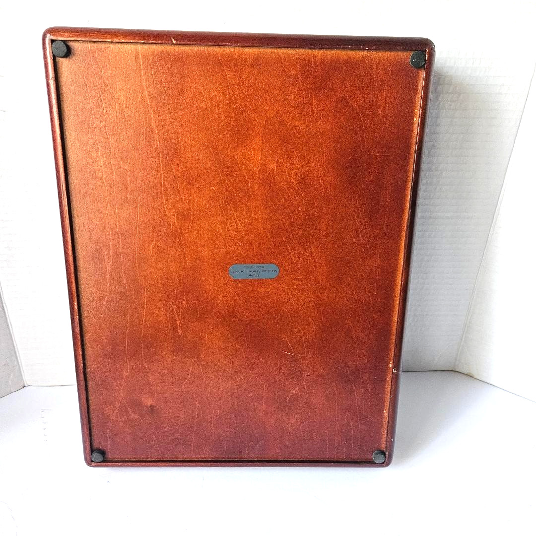 Vintage Eldon Woodline Wood Box Desk Organizer, Inbox/Outbox Tray, Excellent.