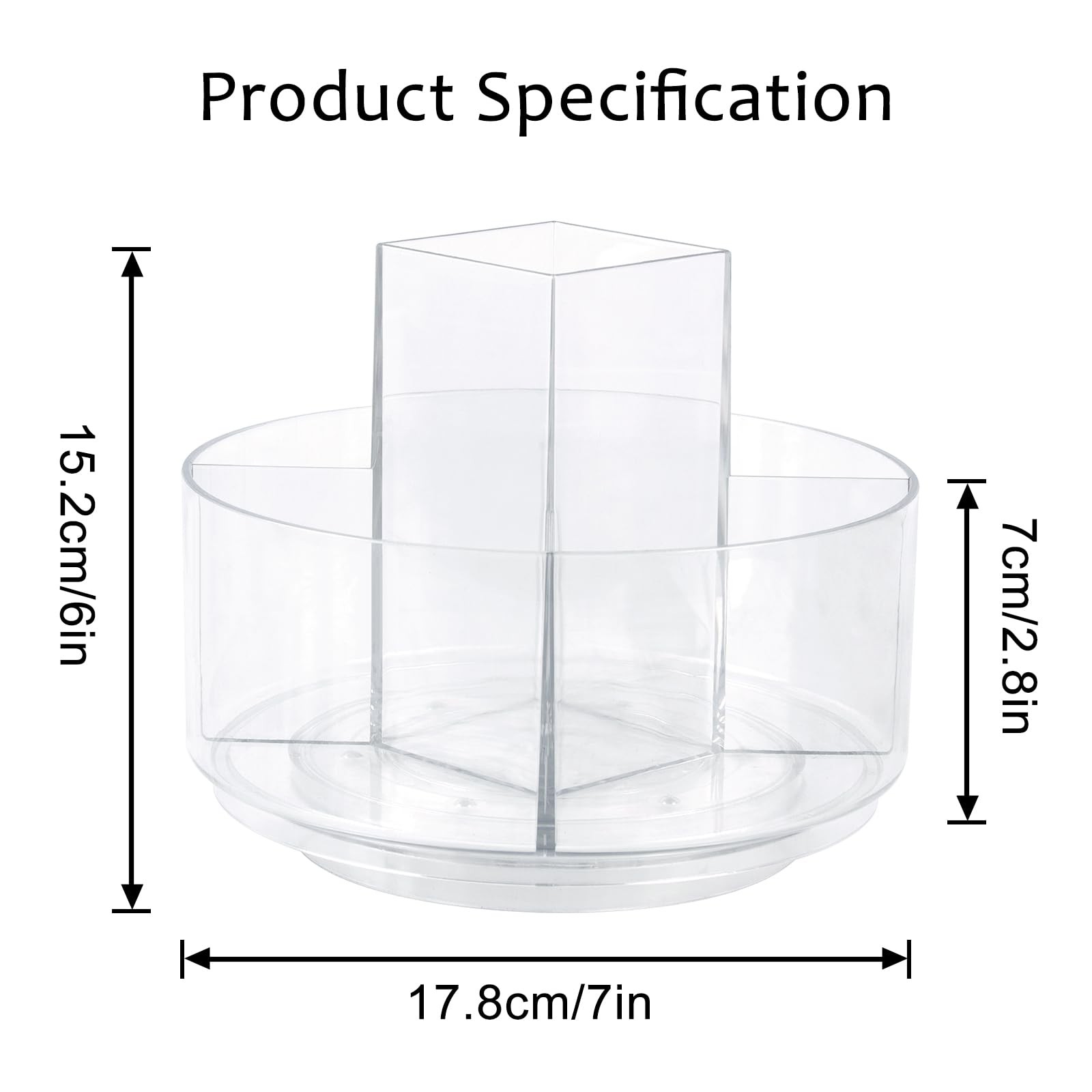 360° Rotating Makeup Organizer Clear Lazy Susan for Vanity,