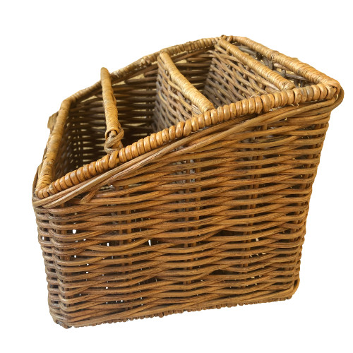 Wicker Office Organizer Mail Holder Basket Vintage Desktop