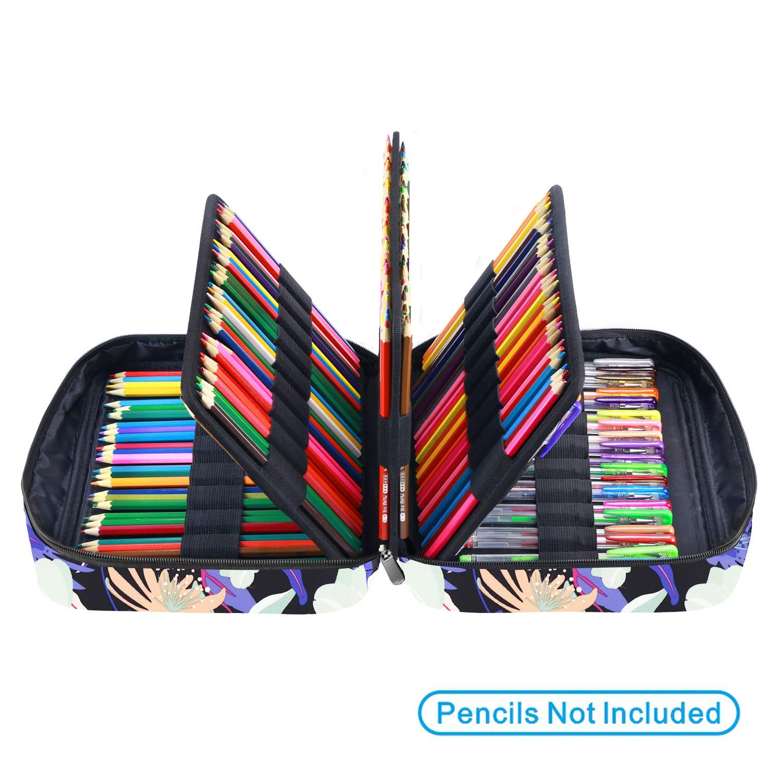 Colored Pencil Case 220 Slots Pen Case Organizer With Handy Wrap & Zipper, Mu…