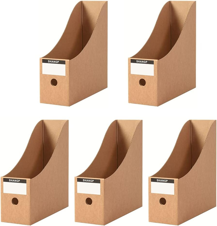 Foldable Desk File Holder Organizer Sturdy Cardboard Magazine Storage Box Docume