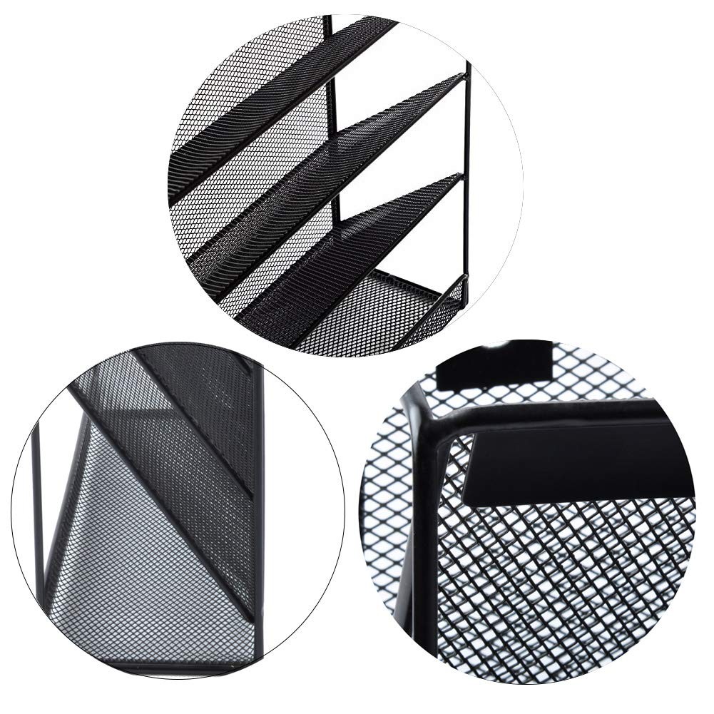 EASEPRES Hanging File Holder Organizer, 6 Tier Mesh Metal Wall 5Tier, Black