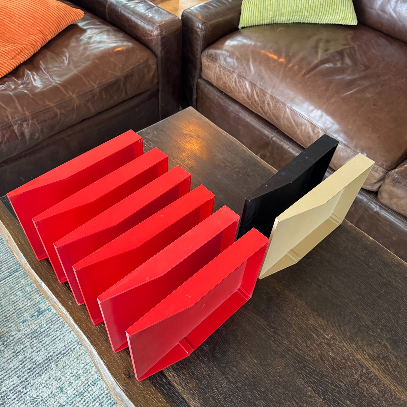 Vintage Starmark of Canada Stackable Desk Organizer Set 8 Pieces Orange Black Be