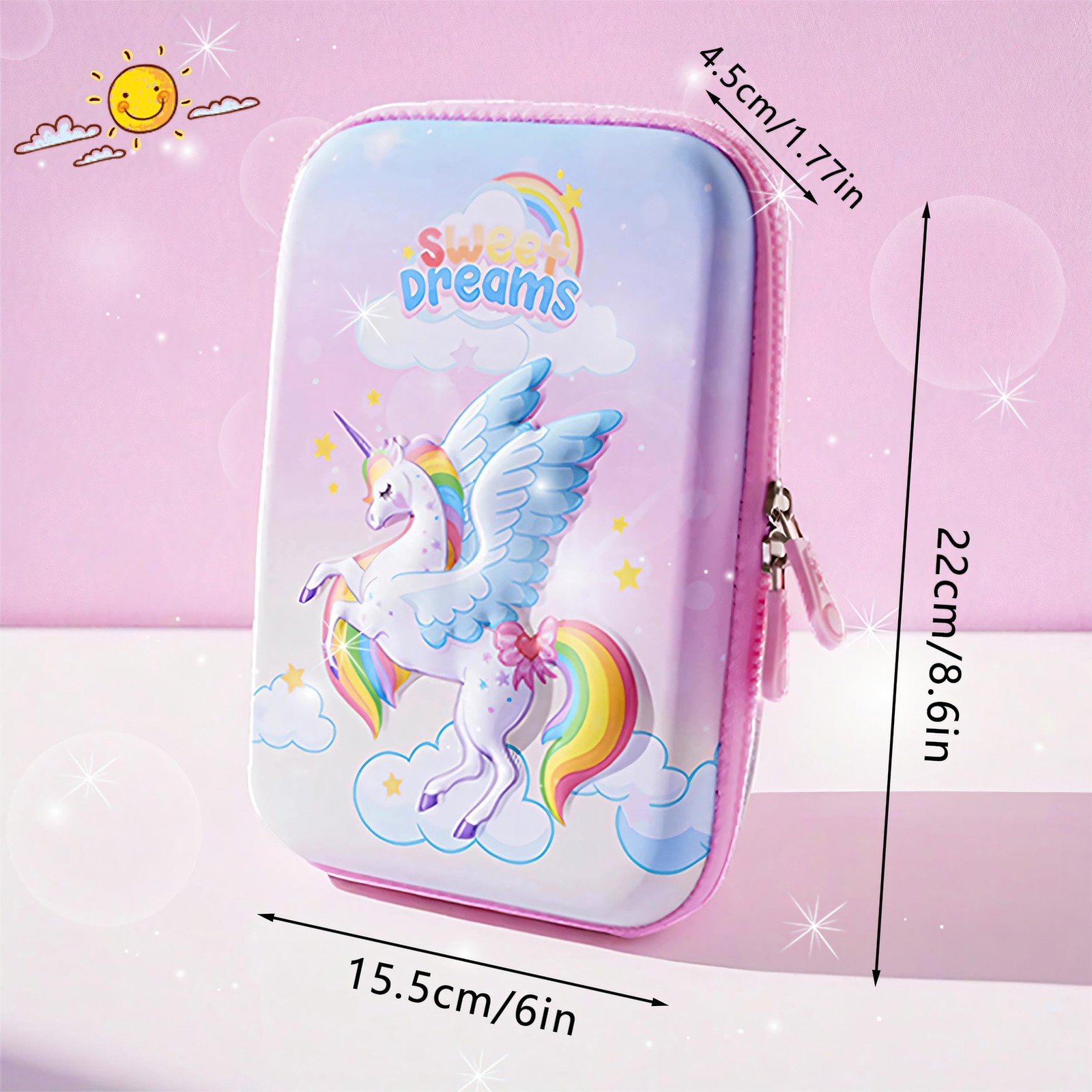 Pencil Case for Girls Boys, Cute Pencil Case Pencil Pouch, 3D EVA Large Capac…