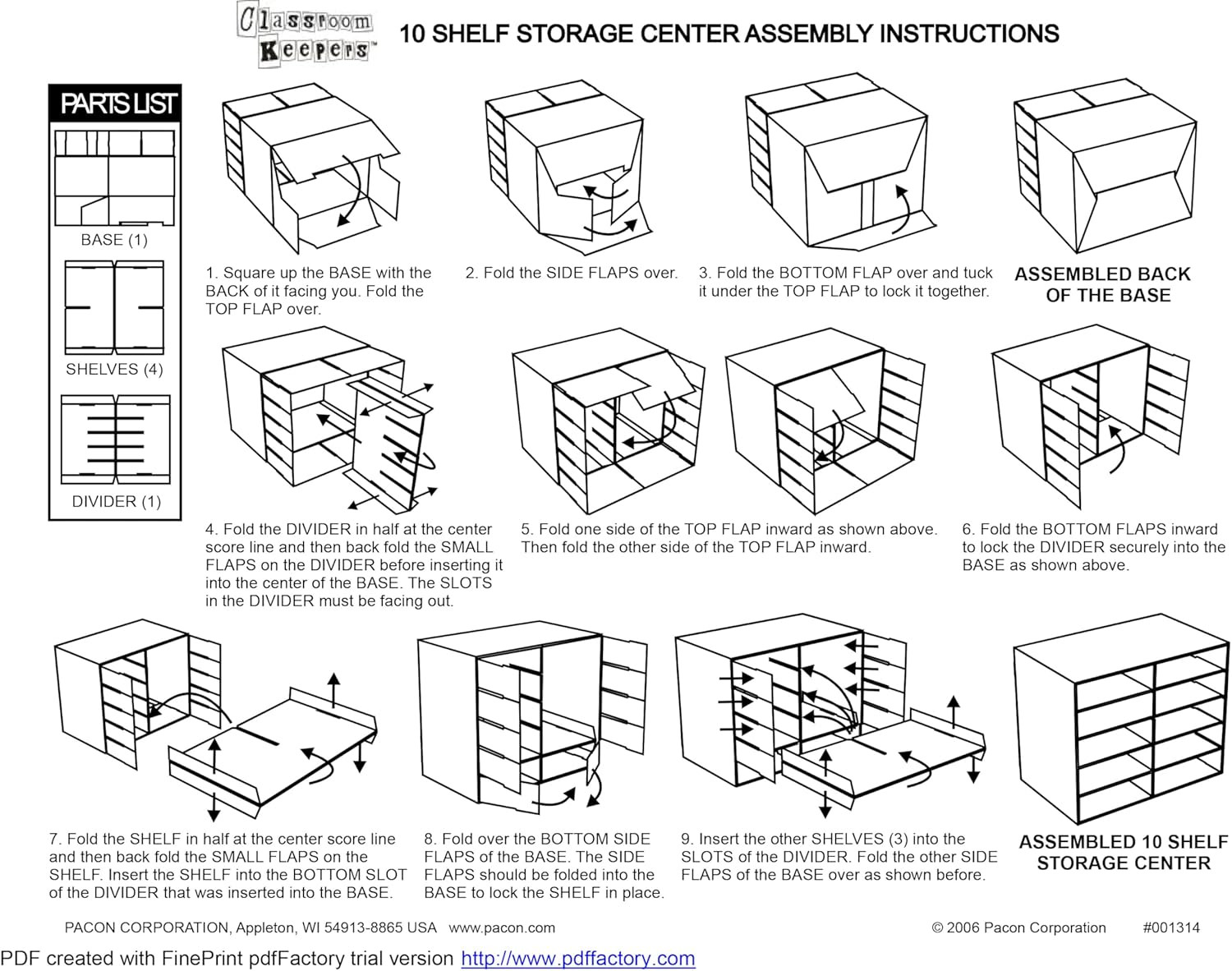 Organizer, 10-Shelf, Red, 17″ H X 21″ W X 12-7/8″D, 1 Unit