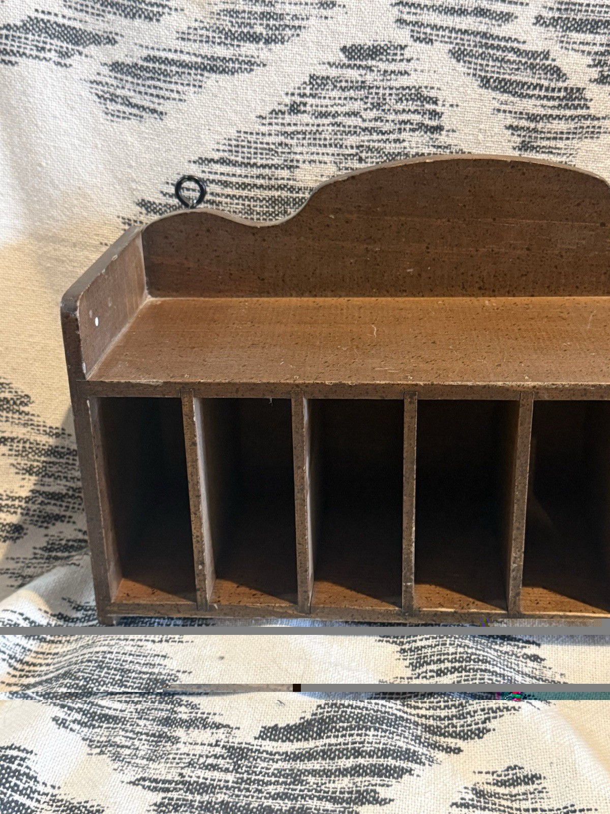 Vintage Wooden Desk Top Caddy Organizer Box Trinket Shelf