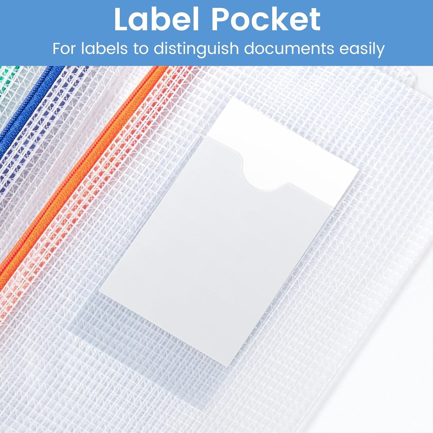 24 Pack Mesh Zipper Pouch Bags with Label Pocket, A5 Small Pencil Case