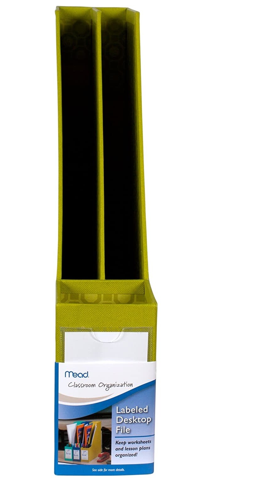 Mead Labeled Desktop Organizer File, Green, 2.63″ x 11.63″ x 11.63″