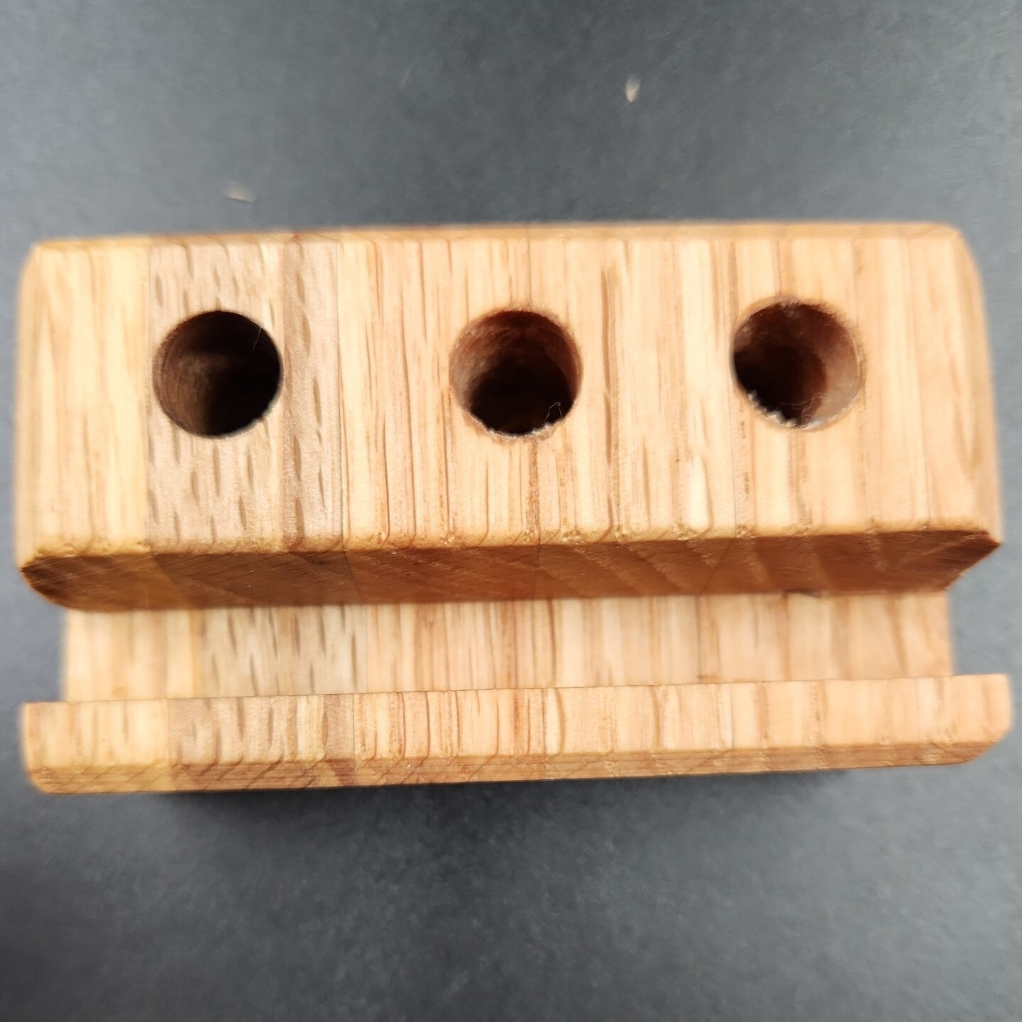 Desk Organizer Business Card Holder and Pen Stand Handmade Office Gift Oak Wood