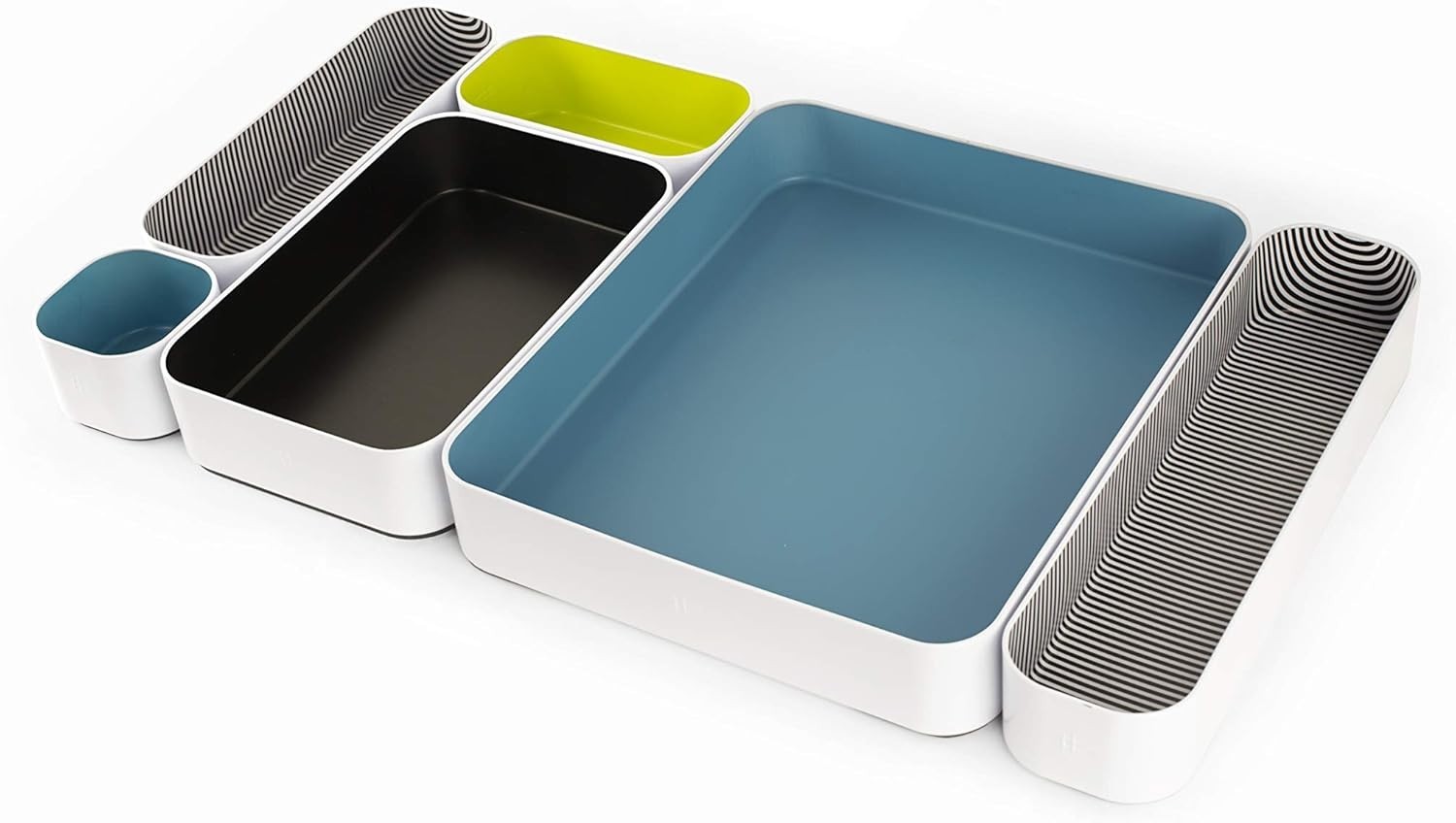 6 Piece Metal Organizer Tray Set for Storing Makeup, Stationery, Utensils, an…
