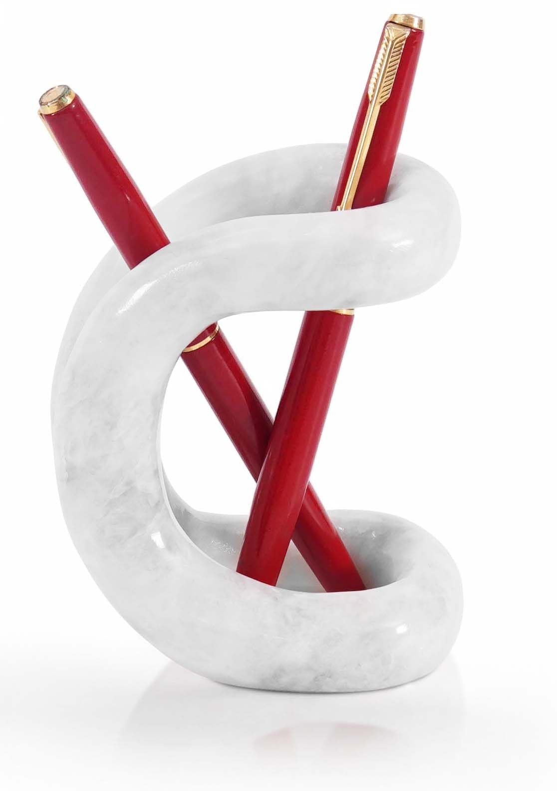 Marble Pen Holder for Desk 4 Inch White Pencil Holder for Desk Accessories & …