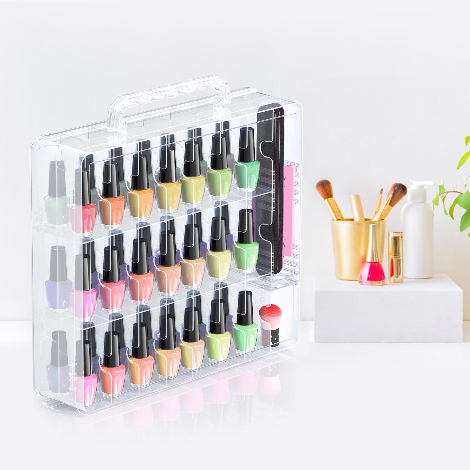 Beloving Nail Polish Organizer, 48 1 Count (Pack of 1), A-Clear(Pack 1)