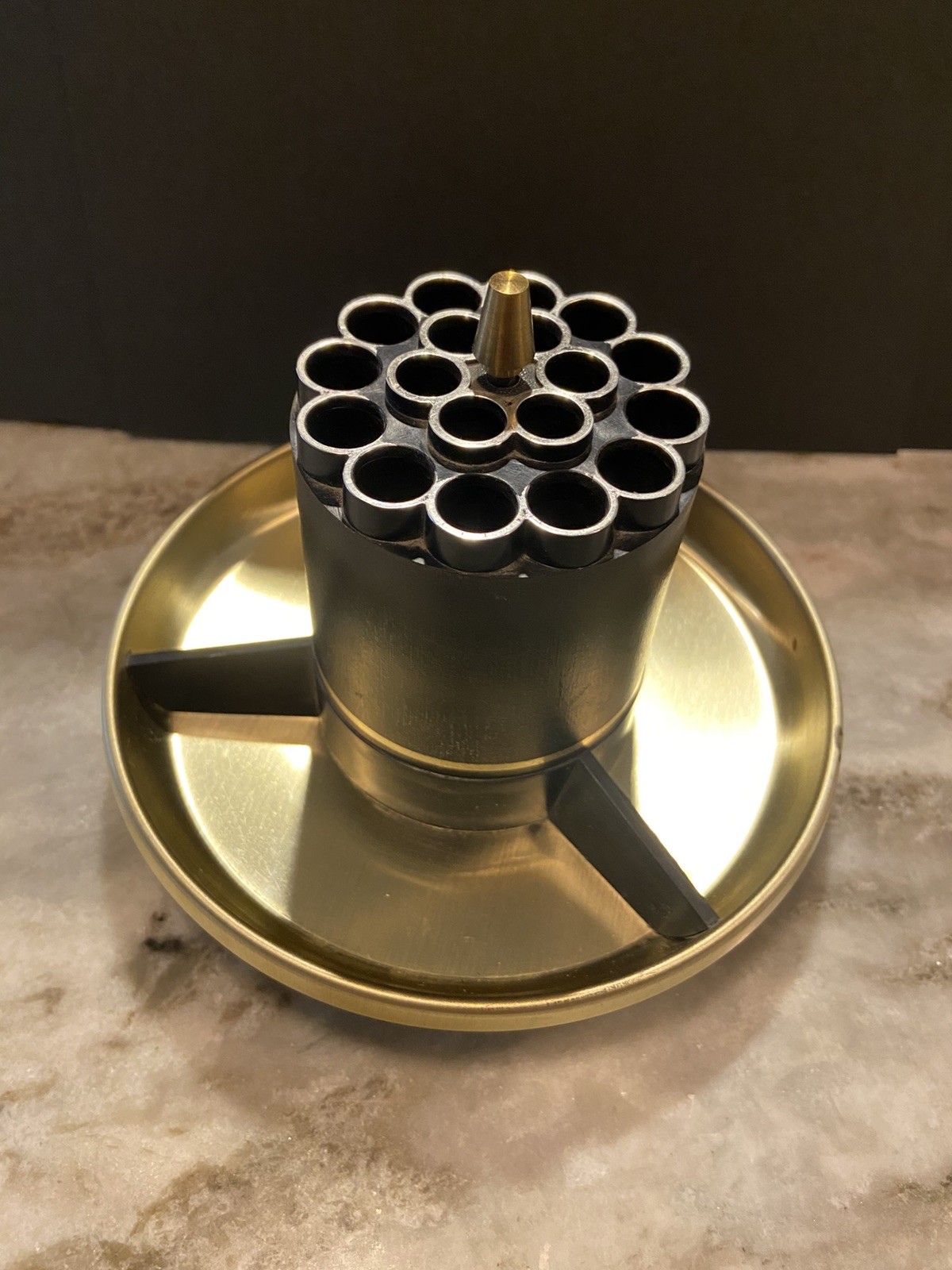 Vintage Retro Modern Black Round Rotating Desk Pen Organizer MCM Desk Susan