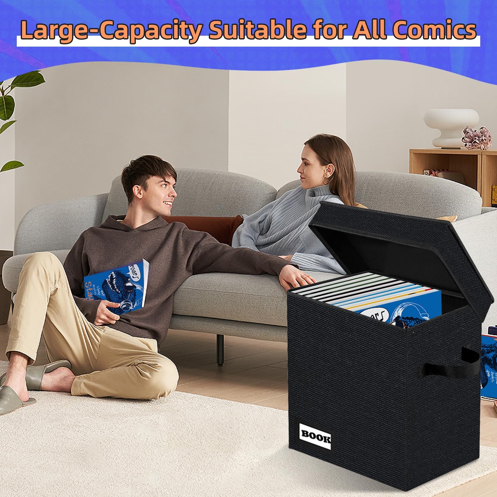 YNSZAS Comic Book Storage Short Box, 11.8″ X 9.8″ X pack of 1, A-Small Black