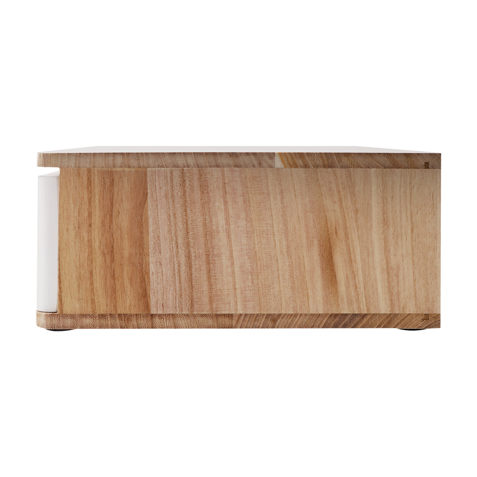 Desktop Storage Box w/ Lockable Drawer Wooden Office Supplies Drawer Organizer