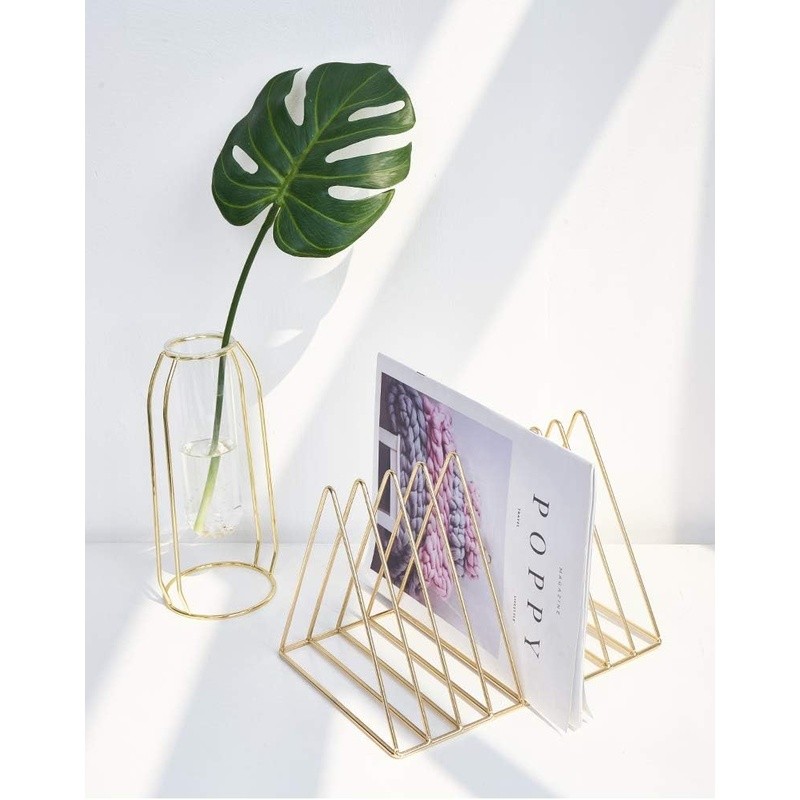 Vertical File Organizer 9 Slot Desk Storage Iron Wire Holder Multifunctional New