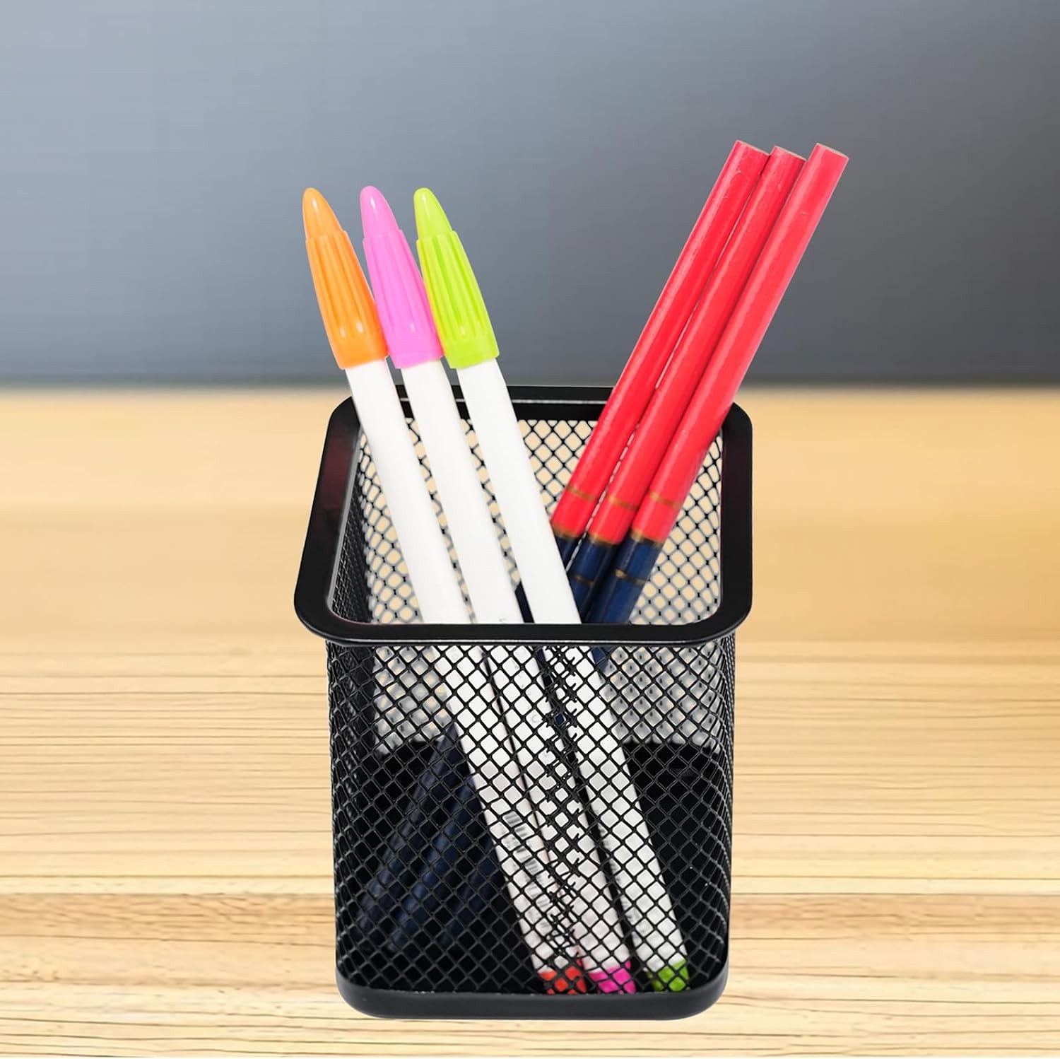 Pen Holder for Desk, Wire Mesh Pencil Cup Holder for Desk Organizer for Office