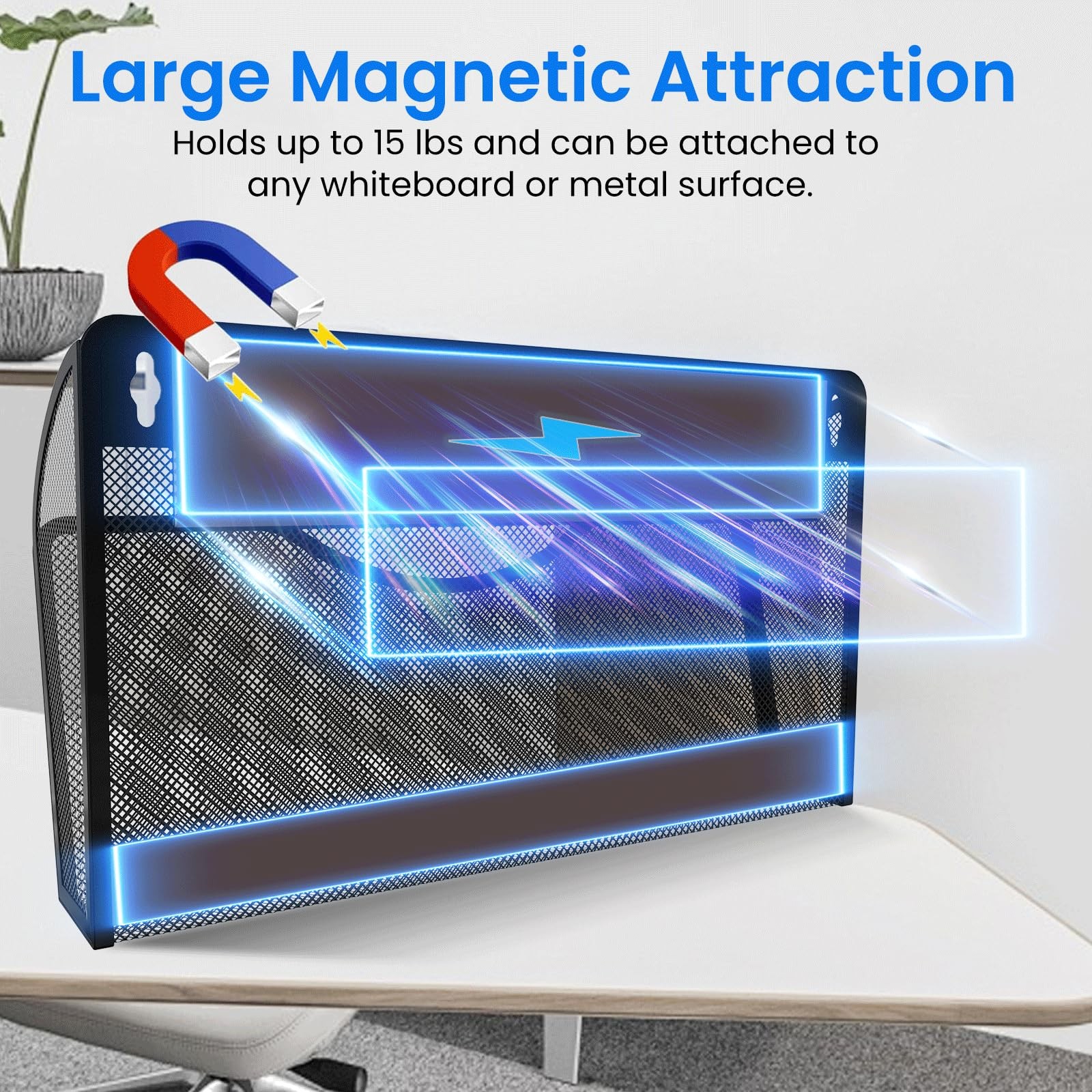 KZWKRG Magnetic File Holder 3PCS Wall Folder Organizer, No Black