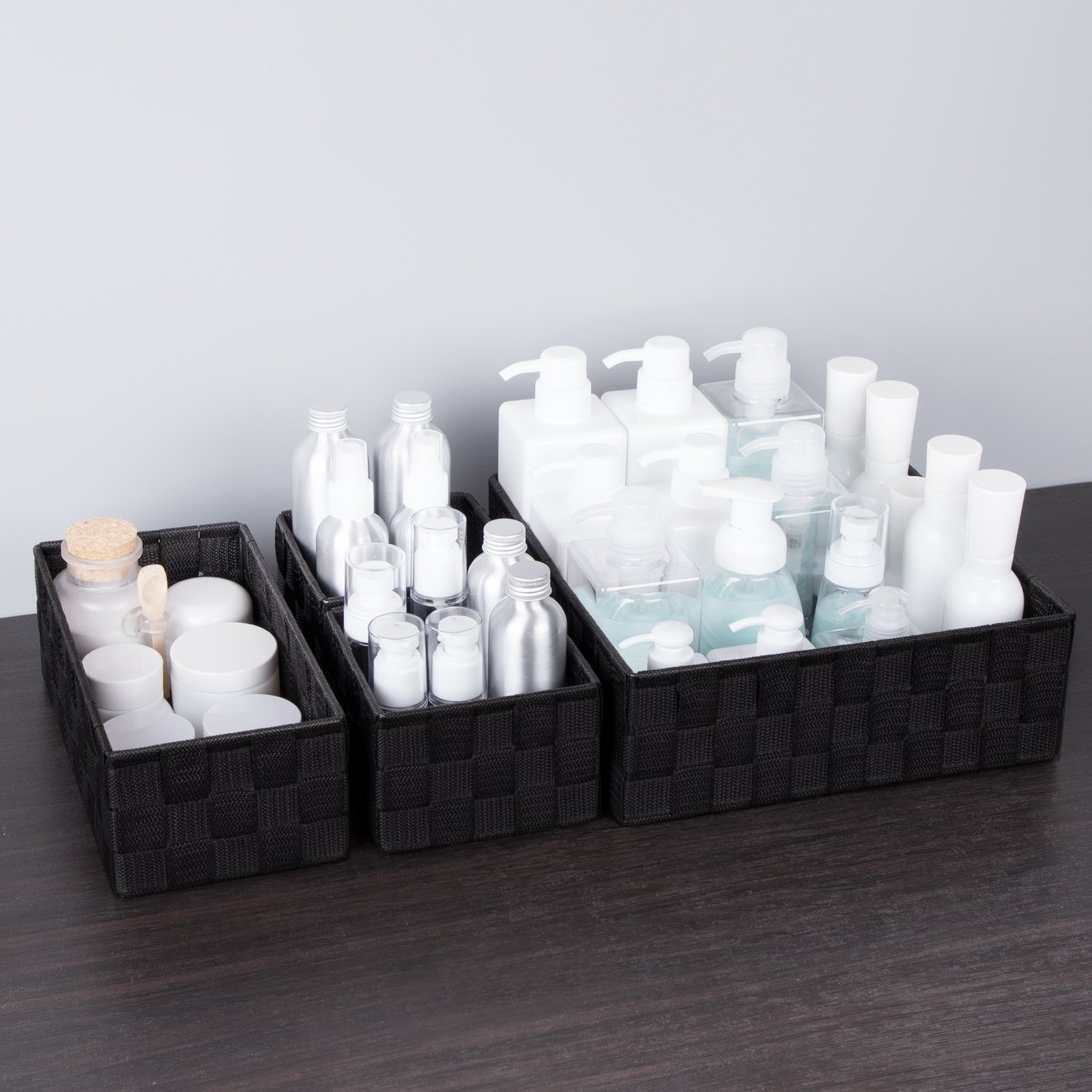 Woven Storage Baskets For Organizing Small Black Baskets Cube Bin Container Tote