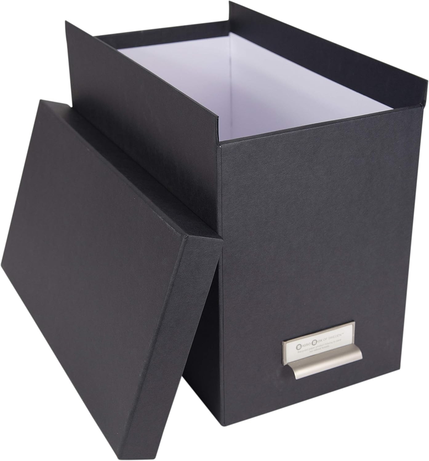 Bigso John Fiberboard Label Frame Desktop File Storage Box – Dark Grey