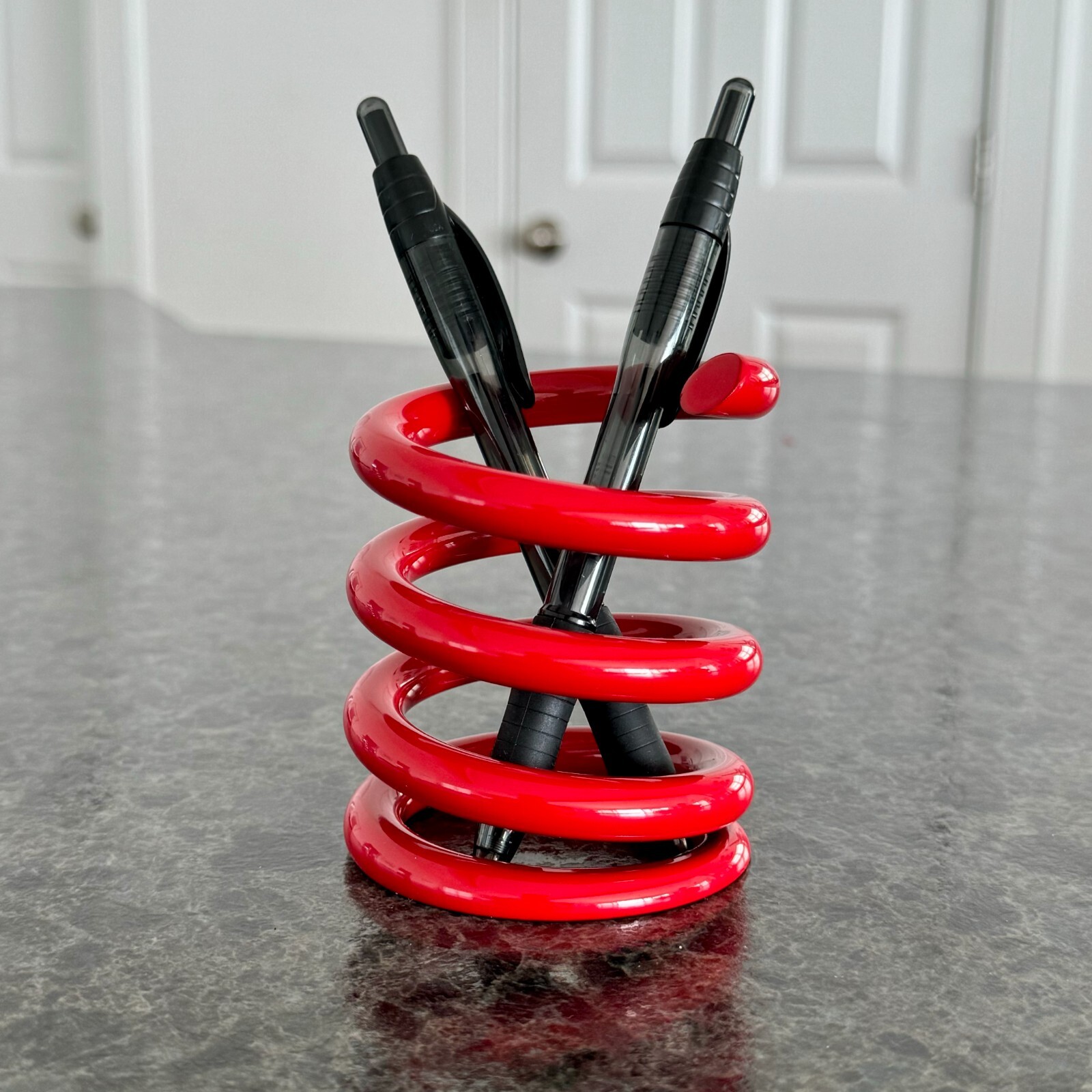 Powder Coated Steel Spring 3-3/4″ Mid Century Aviation Art Pen Pencil Holder