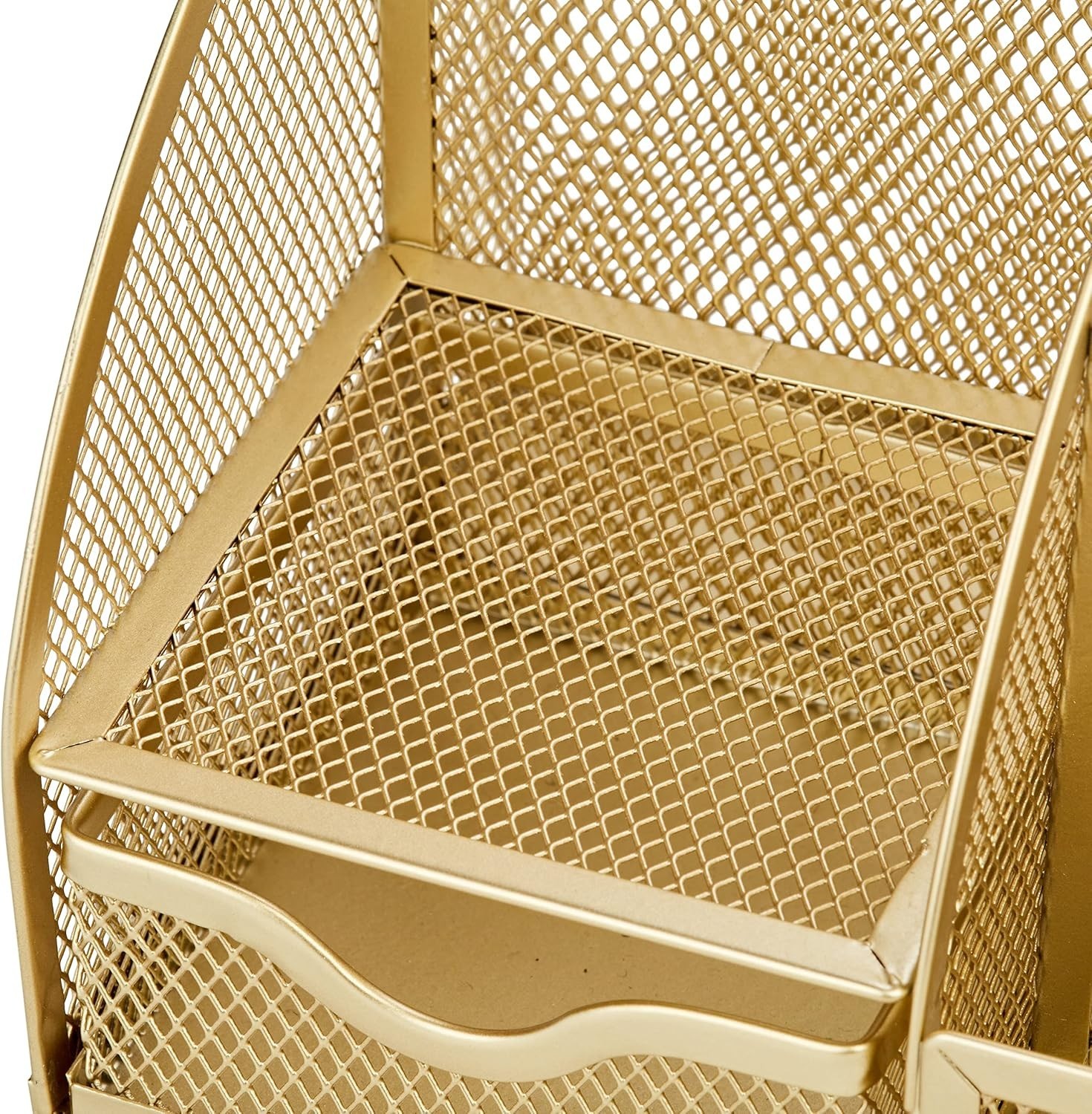 Chic Gold Desk Organizer with Drawer – Home & Office Storage