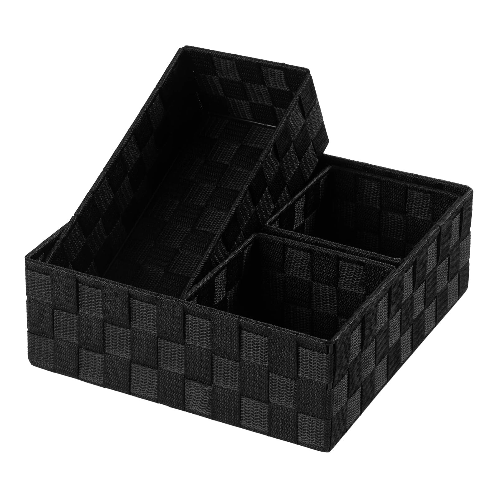 Small Black Baskets Cube Bin Container Tote,Woven Storage Baskets for Organiz…
