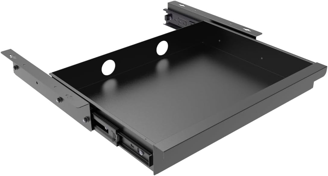 Under Desk Mounted Sliding Pull-Out Drawer for Office Desk W 19.2″ x D 13.4″ Sto