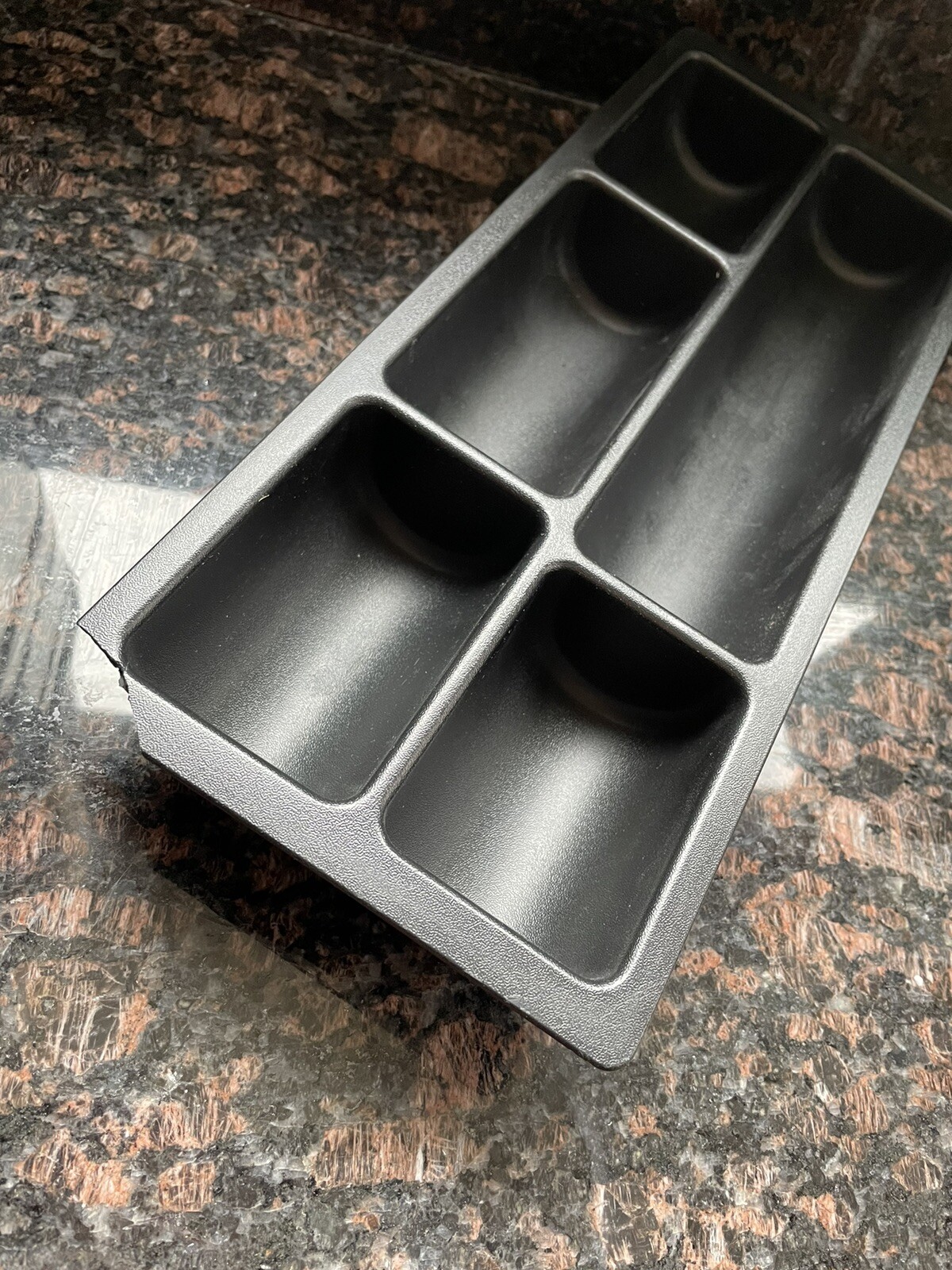 Steelcase Desk Drawer Plastic Office Supply Organizer Black Corner Cracked