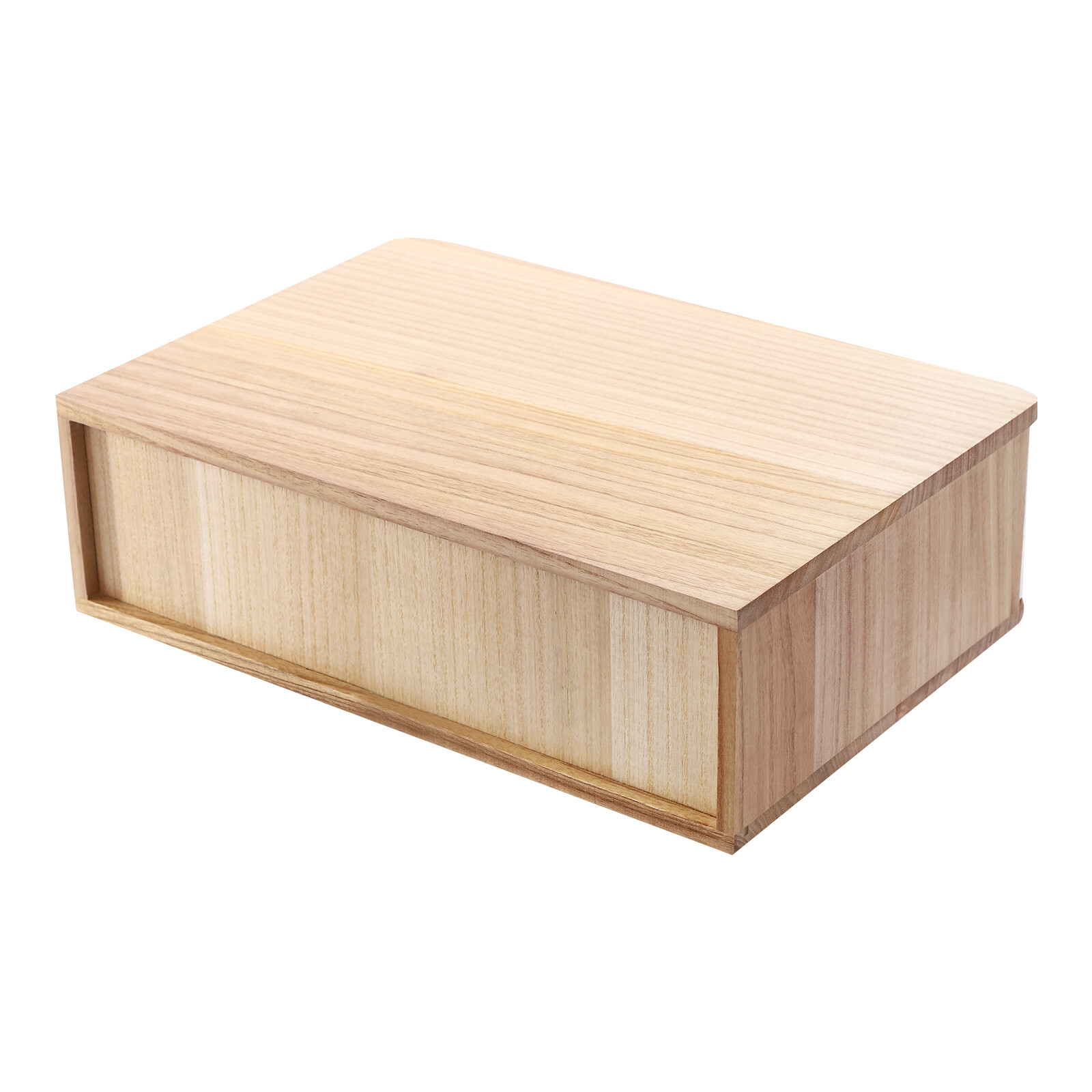 Desktop Storage Box w/ Lockable Drawer Wooden Office Supplies Drawer Organizer