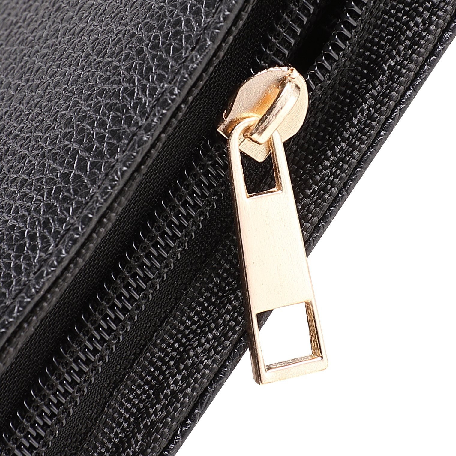 Topoomart Fountain Roller Ball Pen Case Holder PU Leather Bag for 12 Pens Black