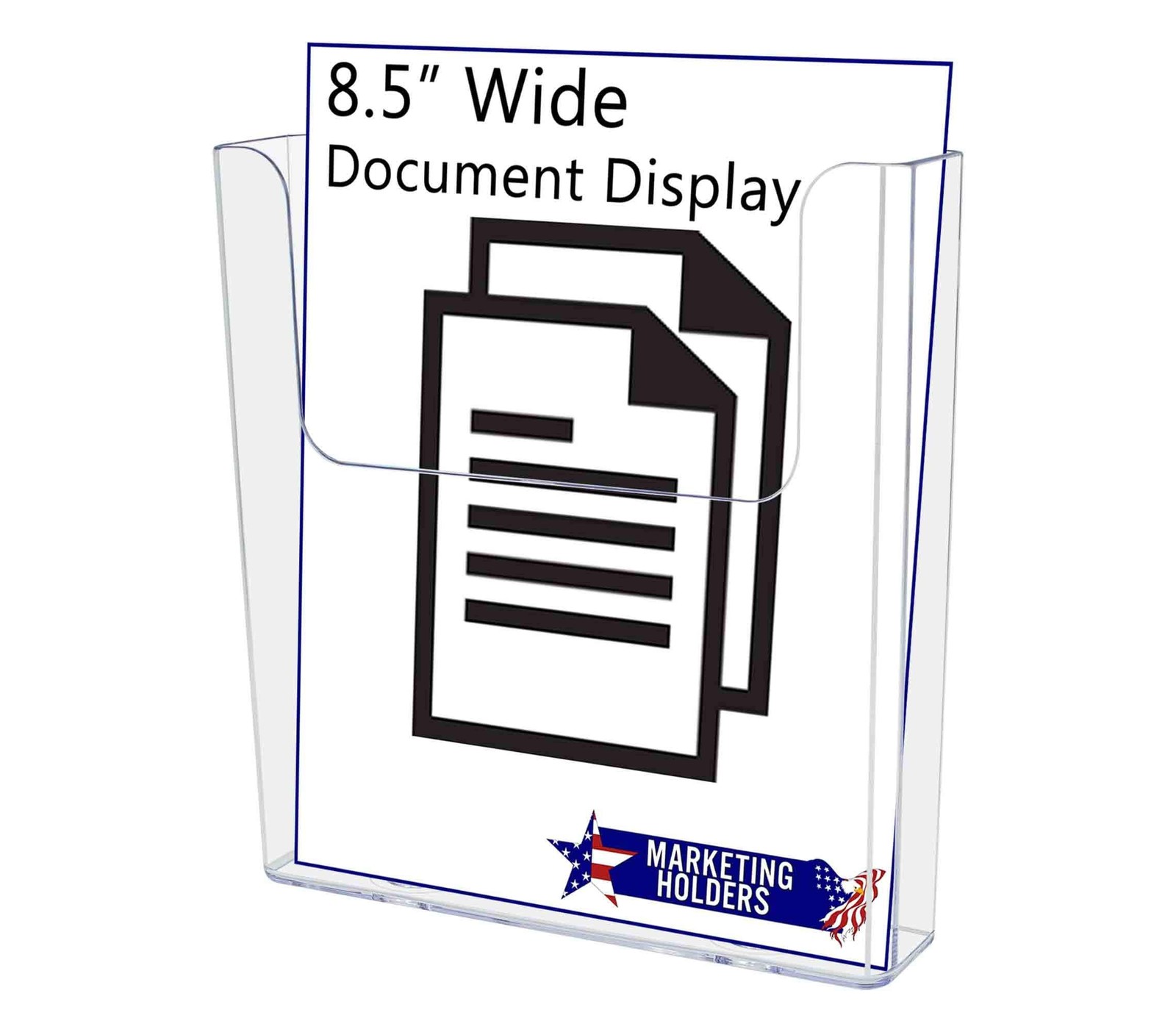 Clear Acrylic File Catalog Rack Wall Mount Pamphlet Magazine Display 8.5 Inch