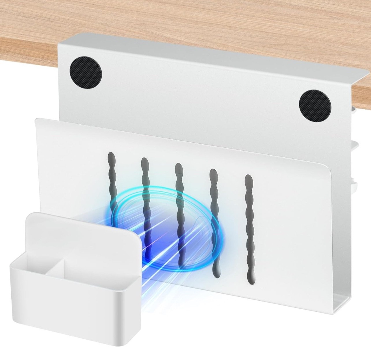 FEIKU Under Desk Organizer with Magnetic Pen Holder No Drilling Required to Hang