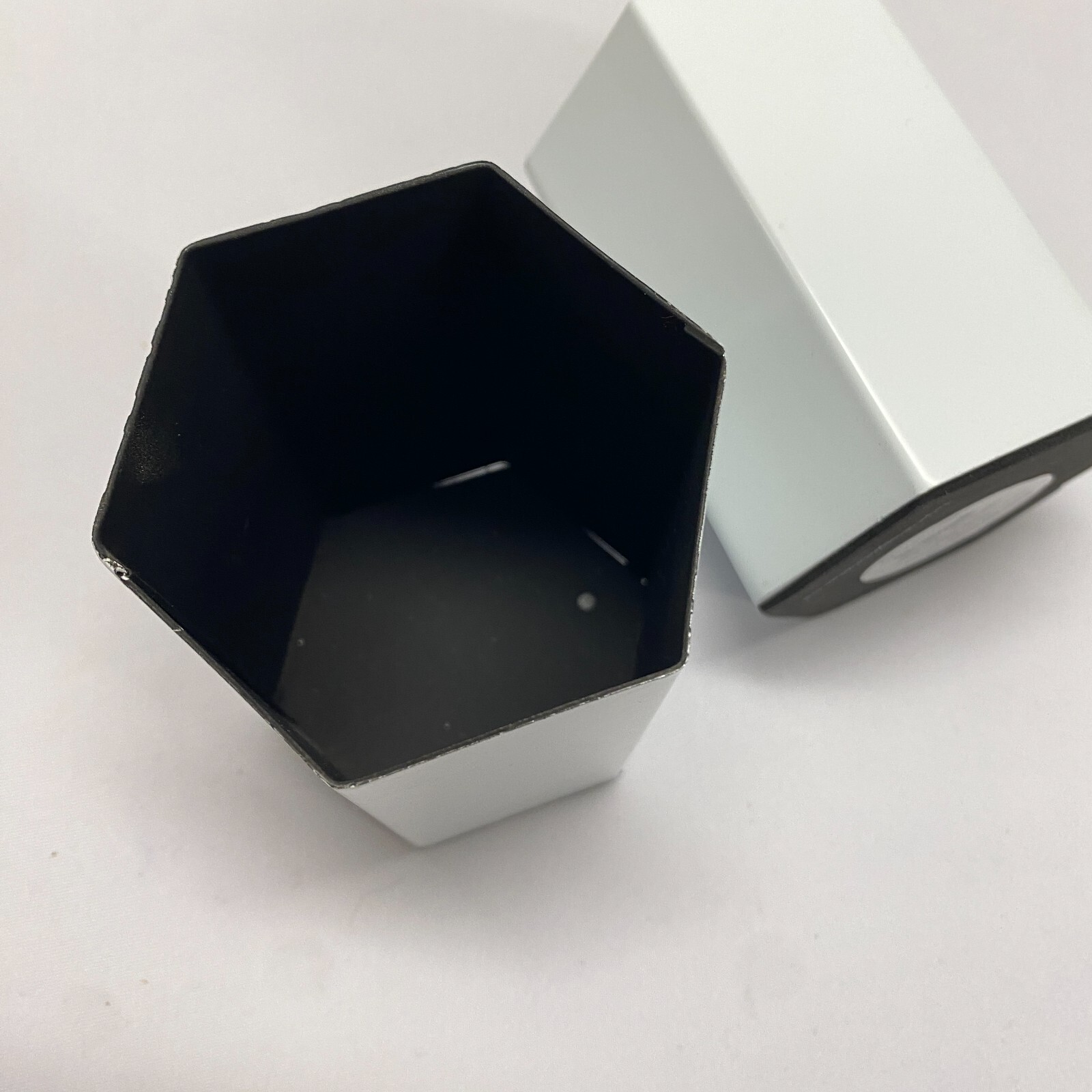 Lot of 2 New Target Metal Hex Pencil Cup Silver 8.3 cm x 7.2 cm x 10.2 cm
