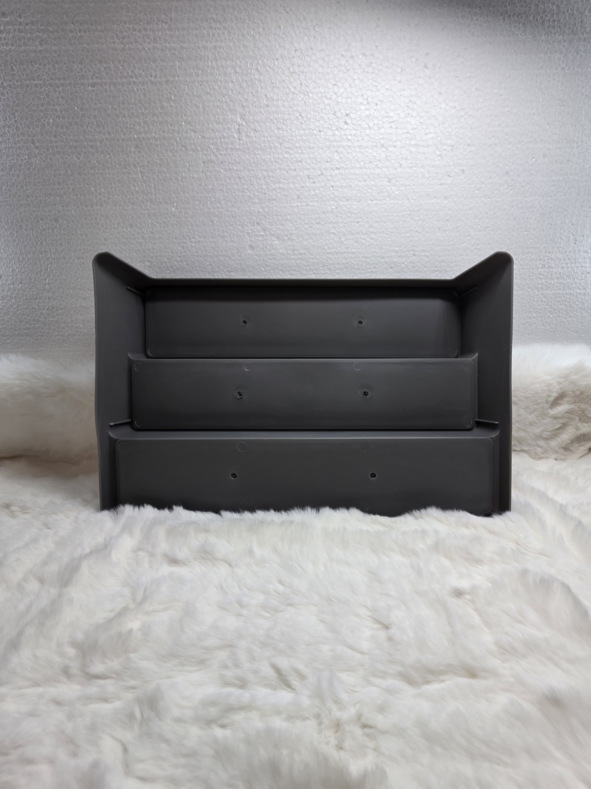 edge. 3 Tier Non-Skid Shelf Organizer Desktop Organizer, Gray Plastic