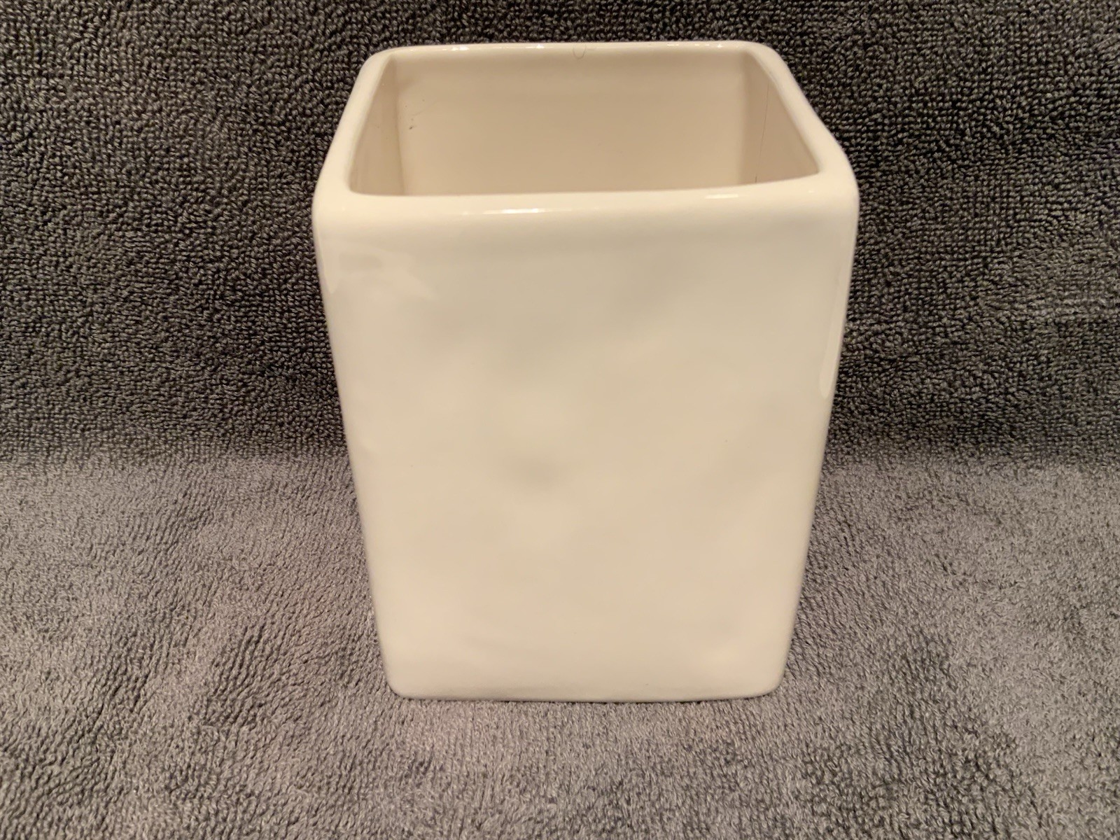 Rae Dunn 3.5” Square 4.5”H Ceramic Pencils Holder