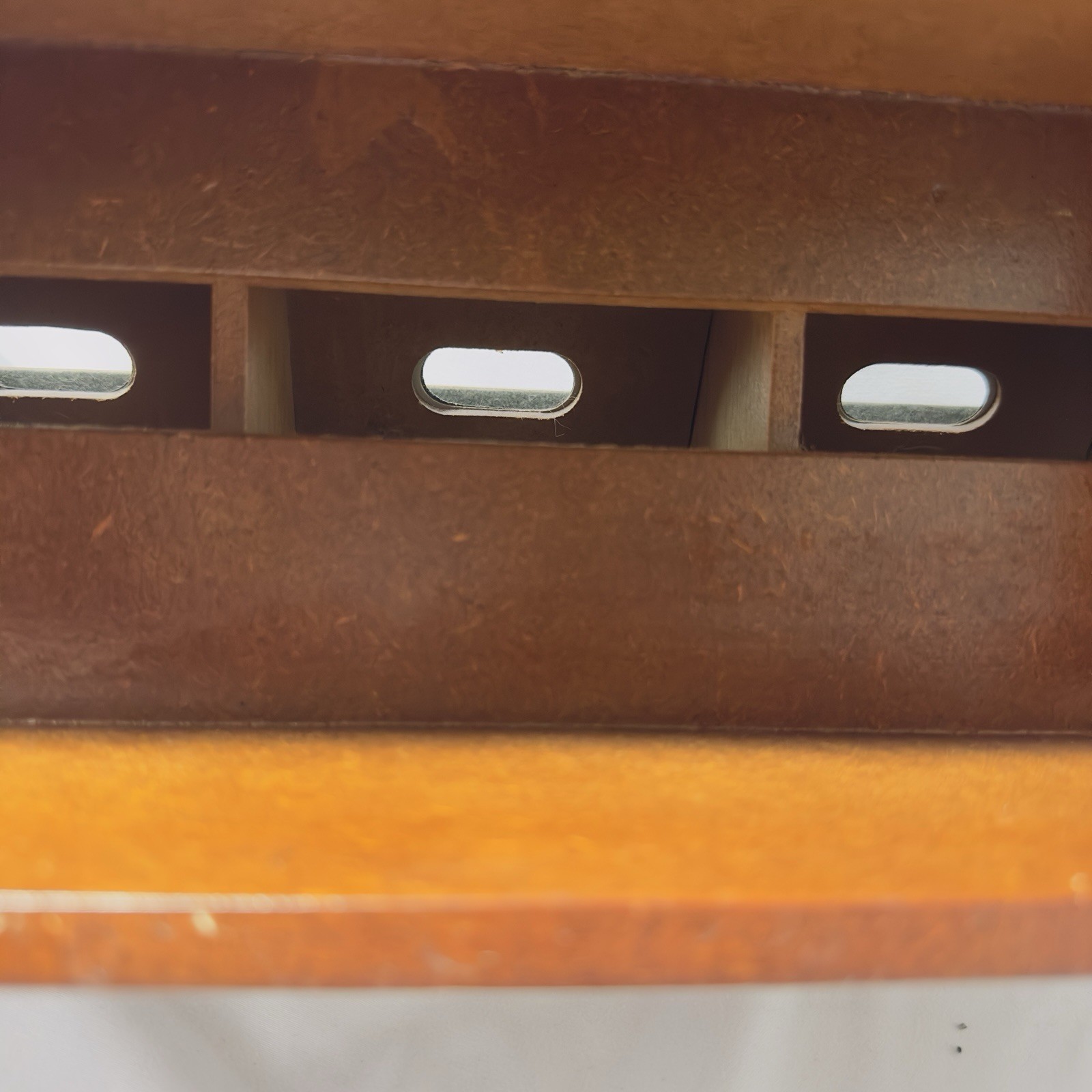 Vtg Wooden Office Desk Top Organizer Stationary 2 Drawer 5 Slots Felt Lined