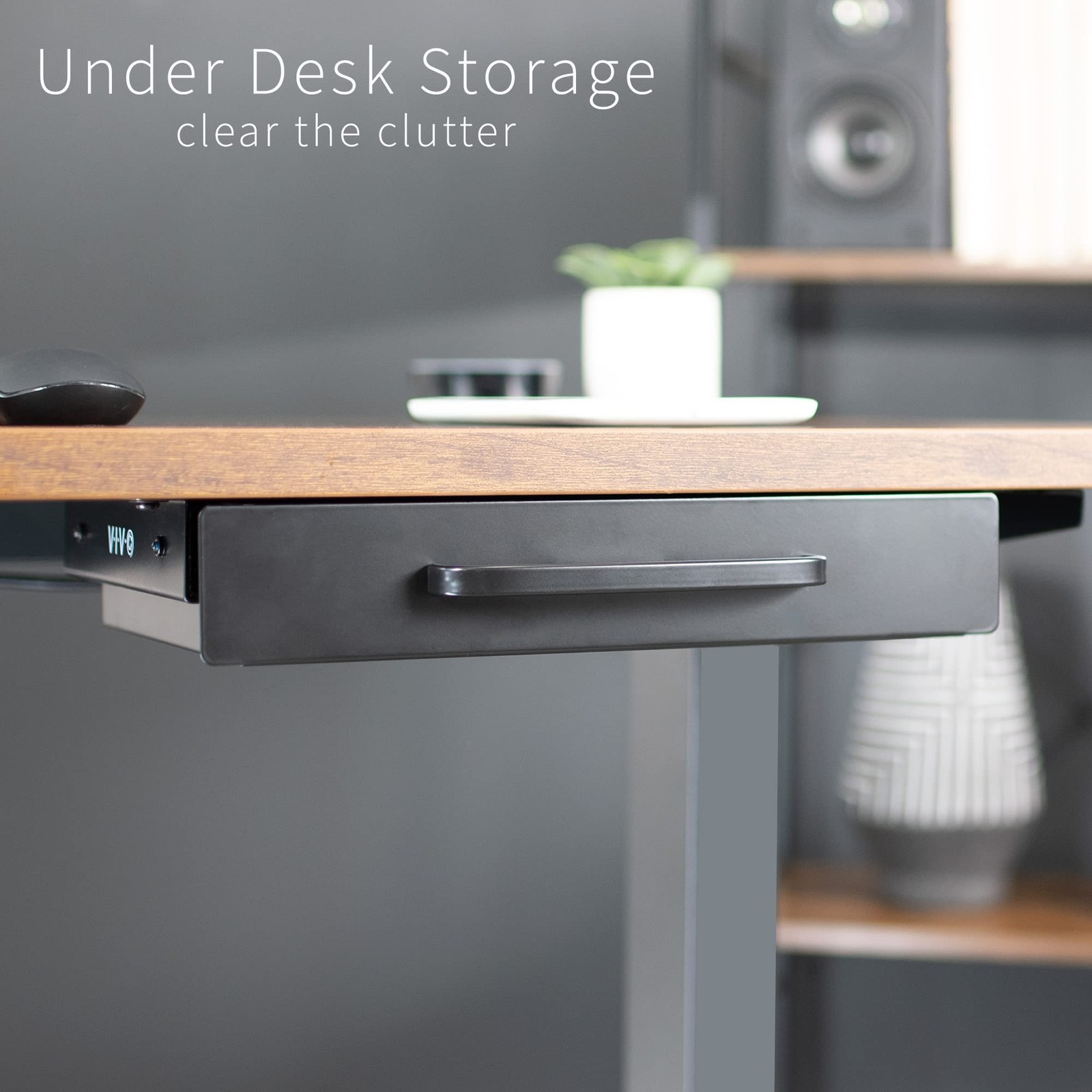VIVO 13Inch Under Desk Sliding Drawer Organizer, Black
