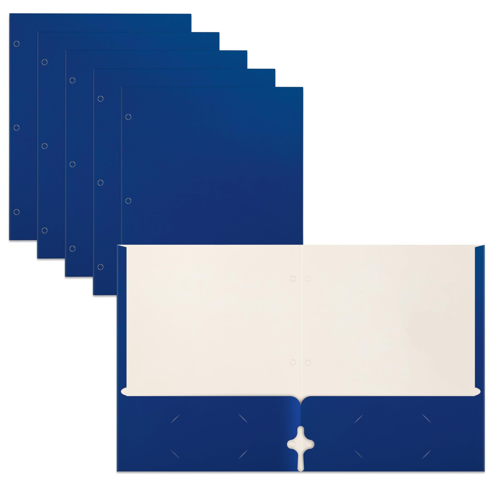 Better Office Products Blue Folders with Pockets, 50 Pack Letter Size Two Poc…