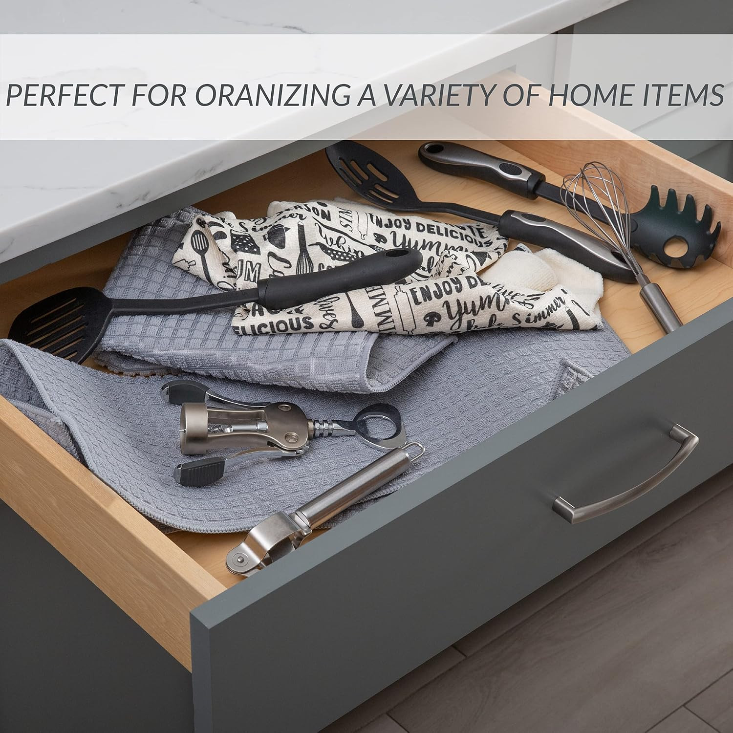 Adjustable Drawer Dividers | Set of 2 | Plastic Slotted Organizer | Bedroom Dres