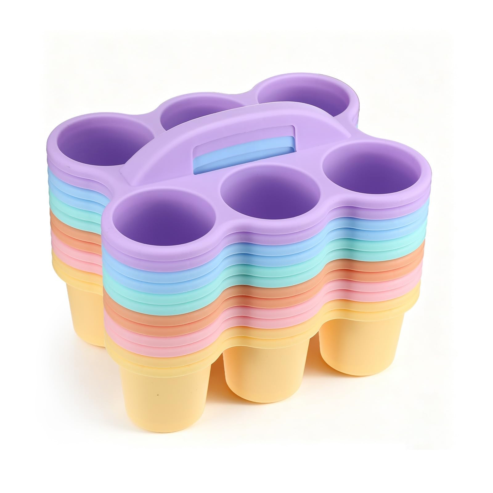 12 Pcs Classroom Caddy Bulk – Plastic 6 Compartments Table Storage Caddy with…