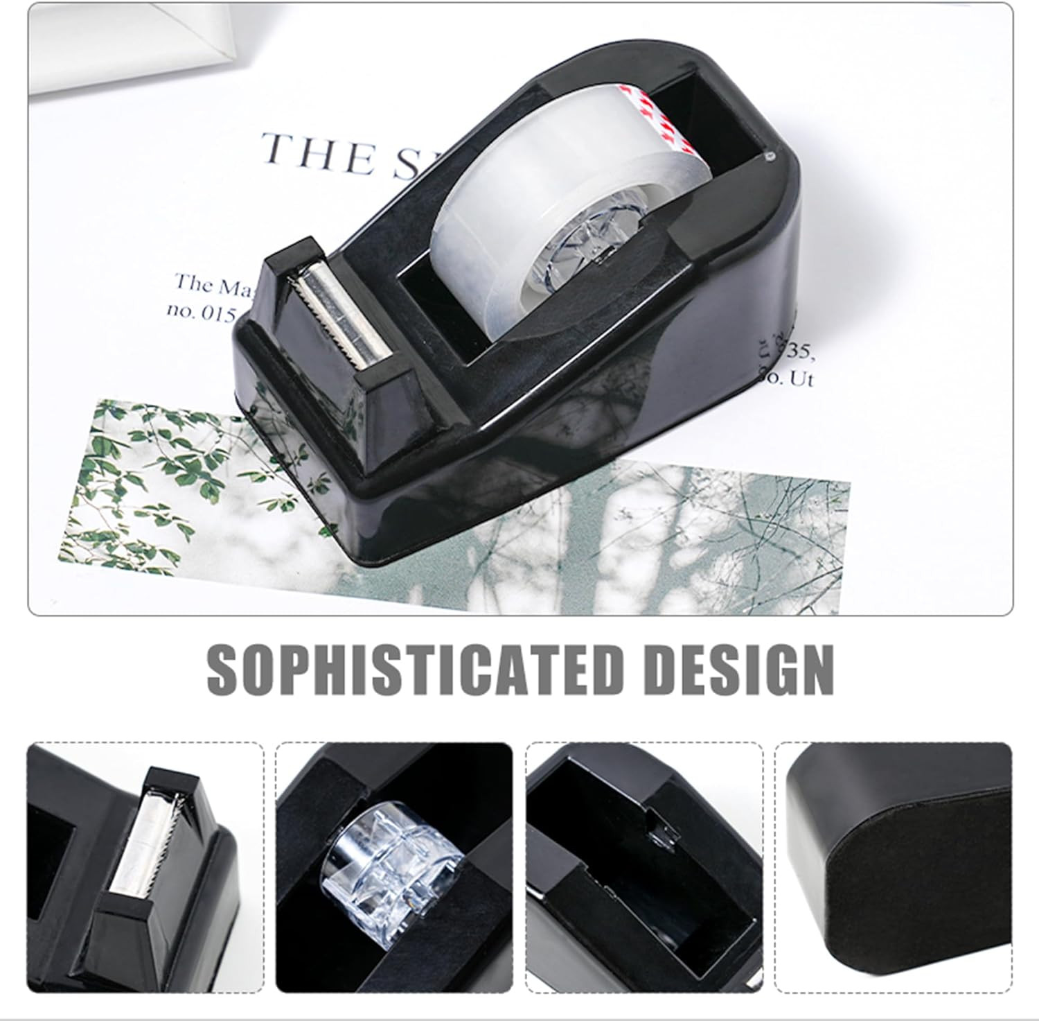 Black Desk Organizer Set with Pen Holder and Essential Office Supplies