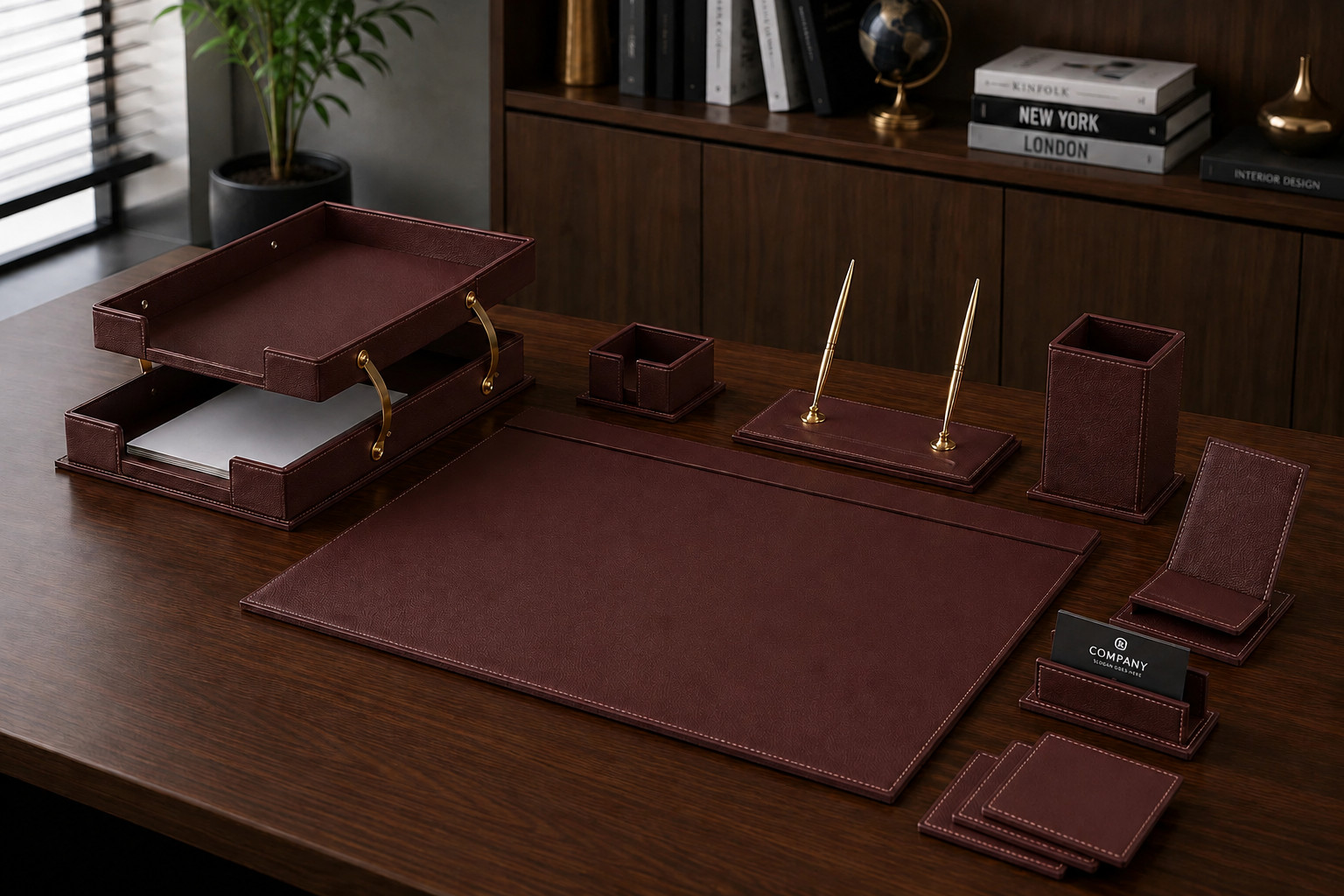 Classic Desk Organizer – 12 PCS Leather Desk Organizer Set – Desk Accessories