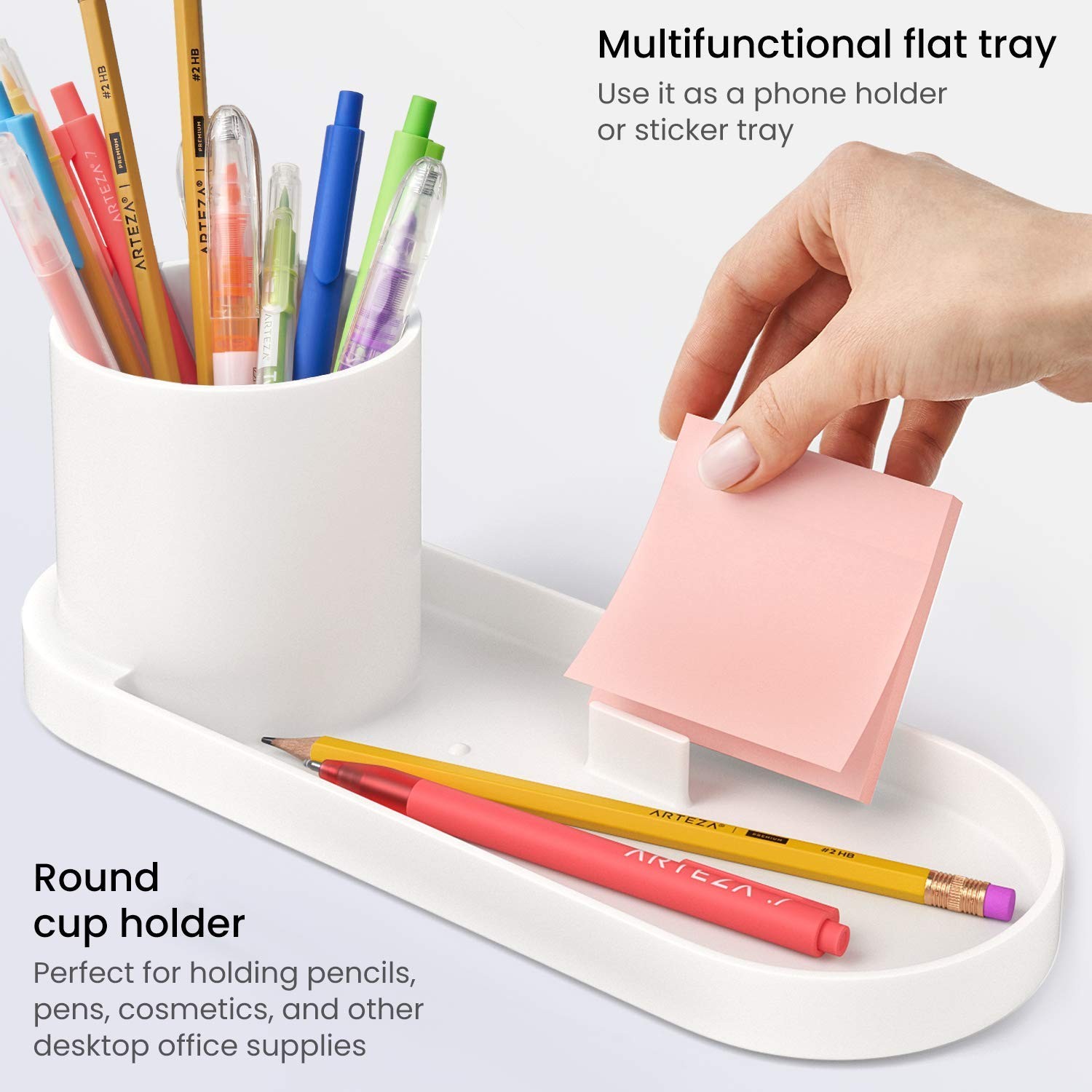 Arteza Office Desk Organizer, 11.3 x 4.1 x x 3.8 inches, Multicolor