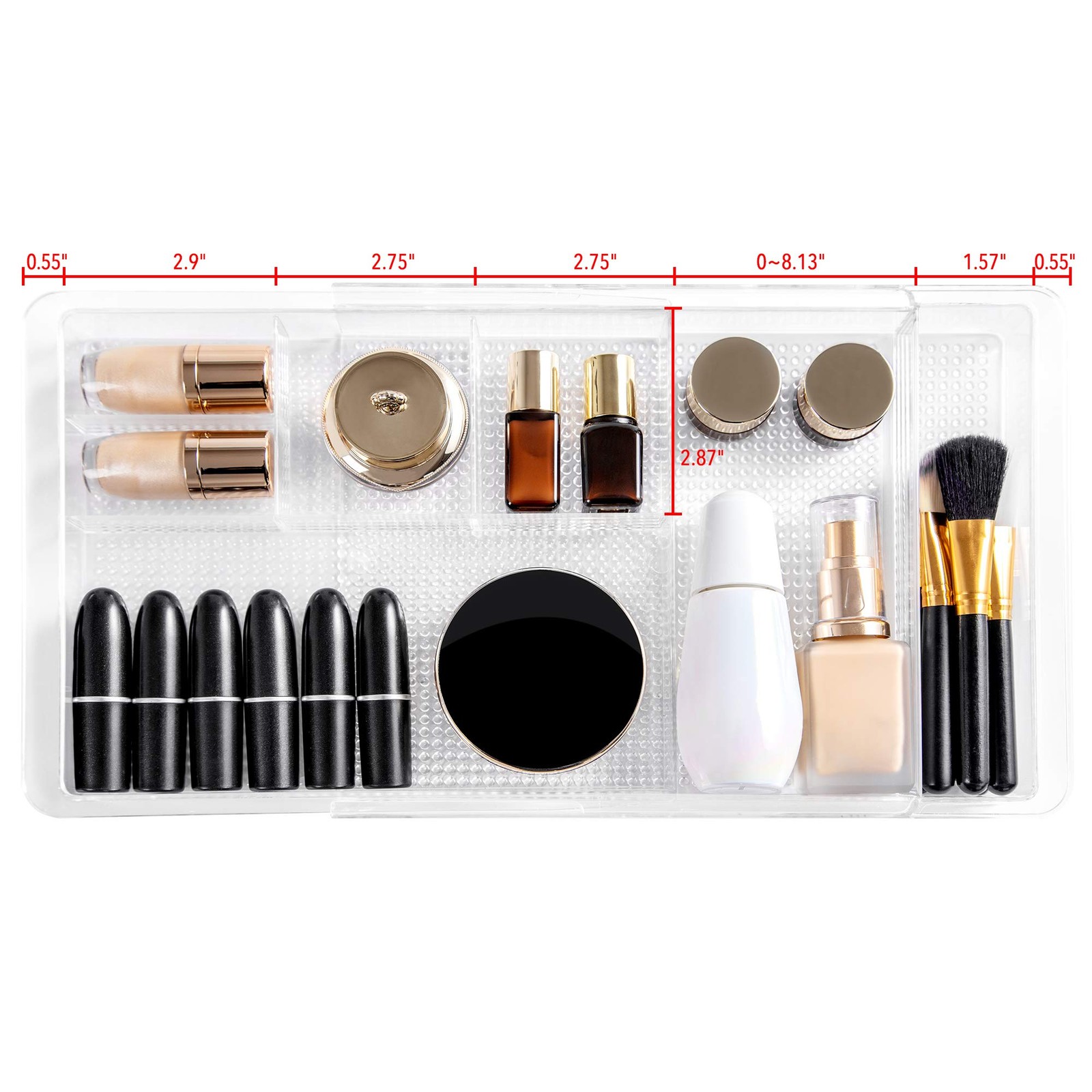 Oubonun Expandable Drawer Organizer 11.1 To 19.2 Width Shallow Cosmetic