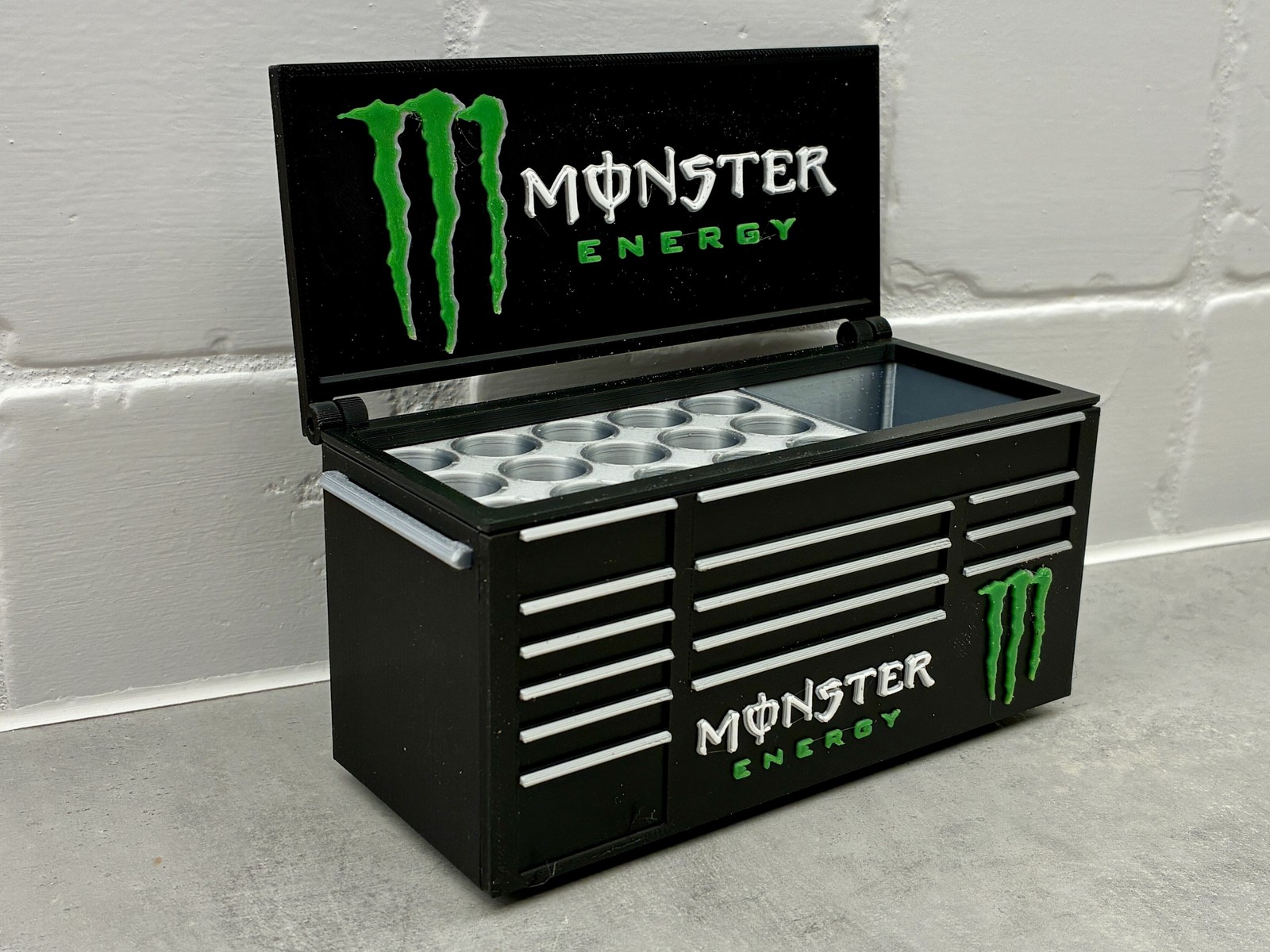 Monster Energy Desk Toolbox Pen Holder 3D Printed Pencil Cup Desk Organizer